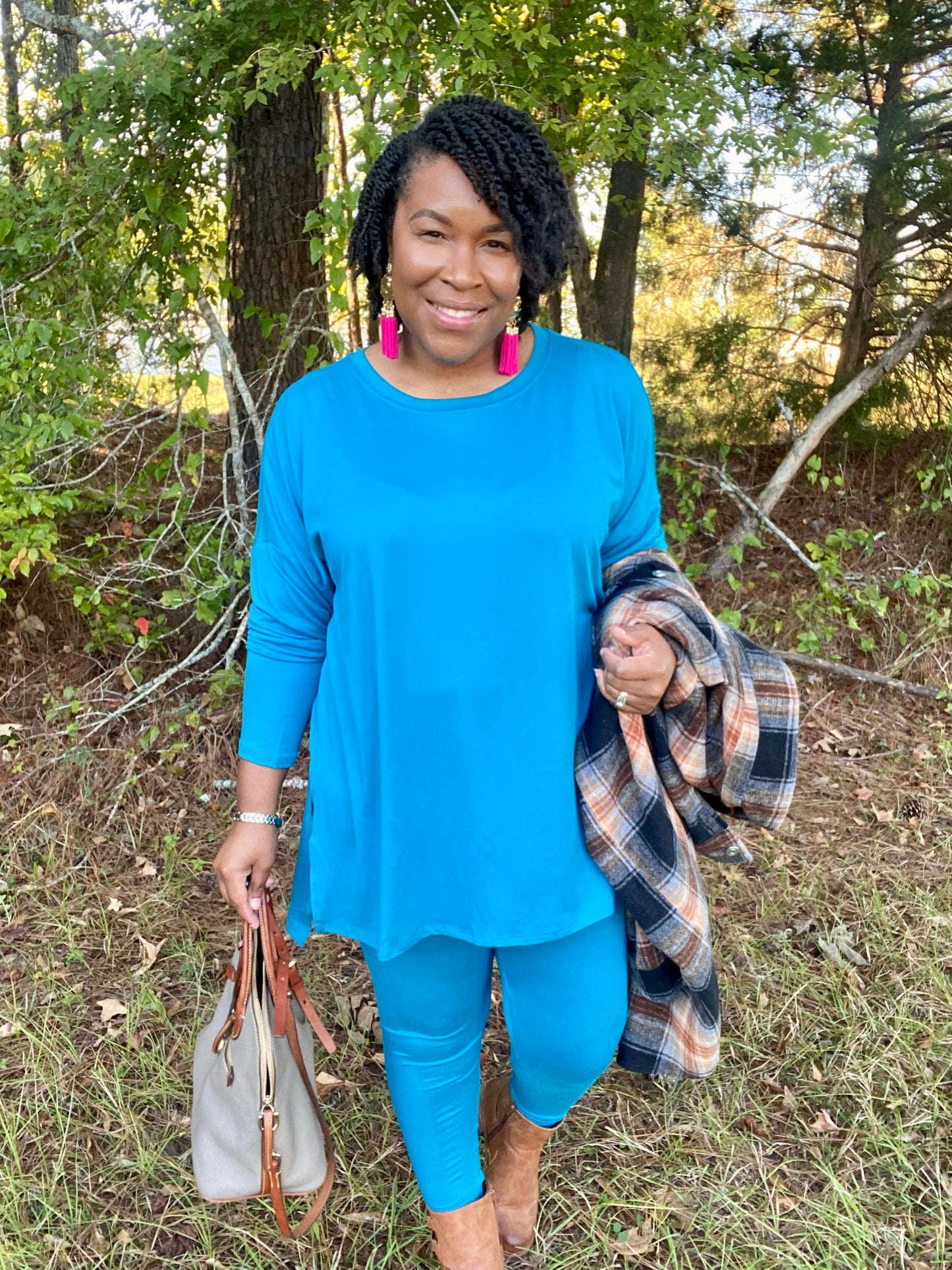 Long Sleeve Ocean Teal Lounge Set