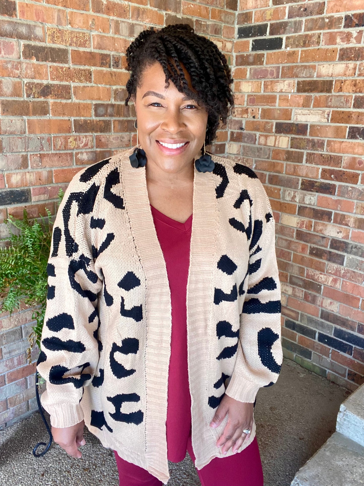 Tan Leopard Print Cardigan