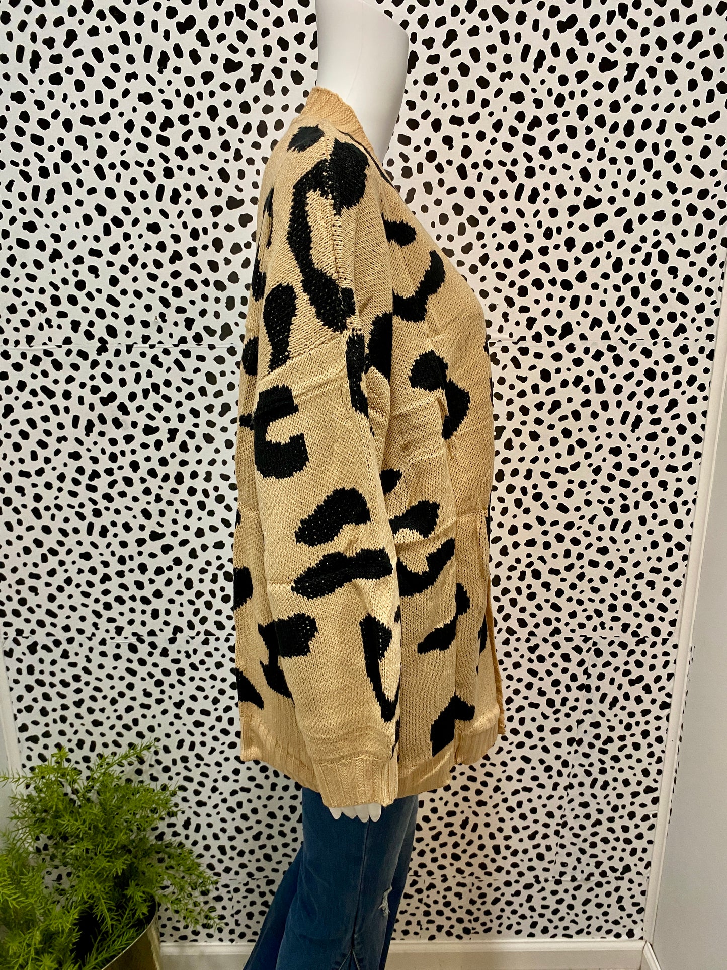 Tan Leopard Print Cardigan