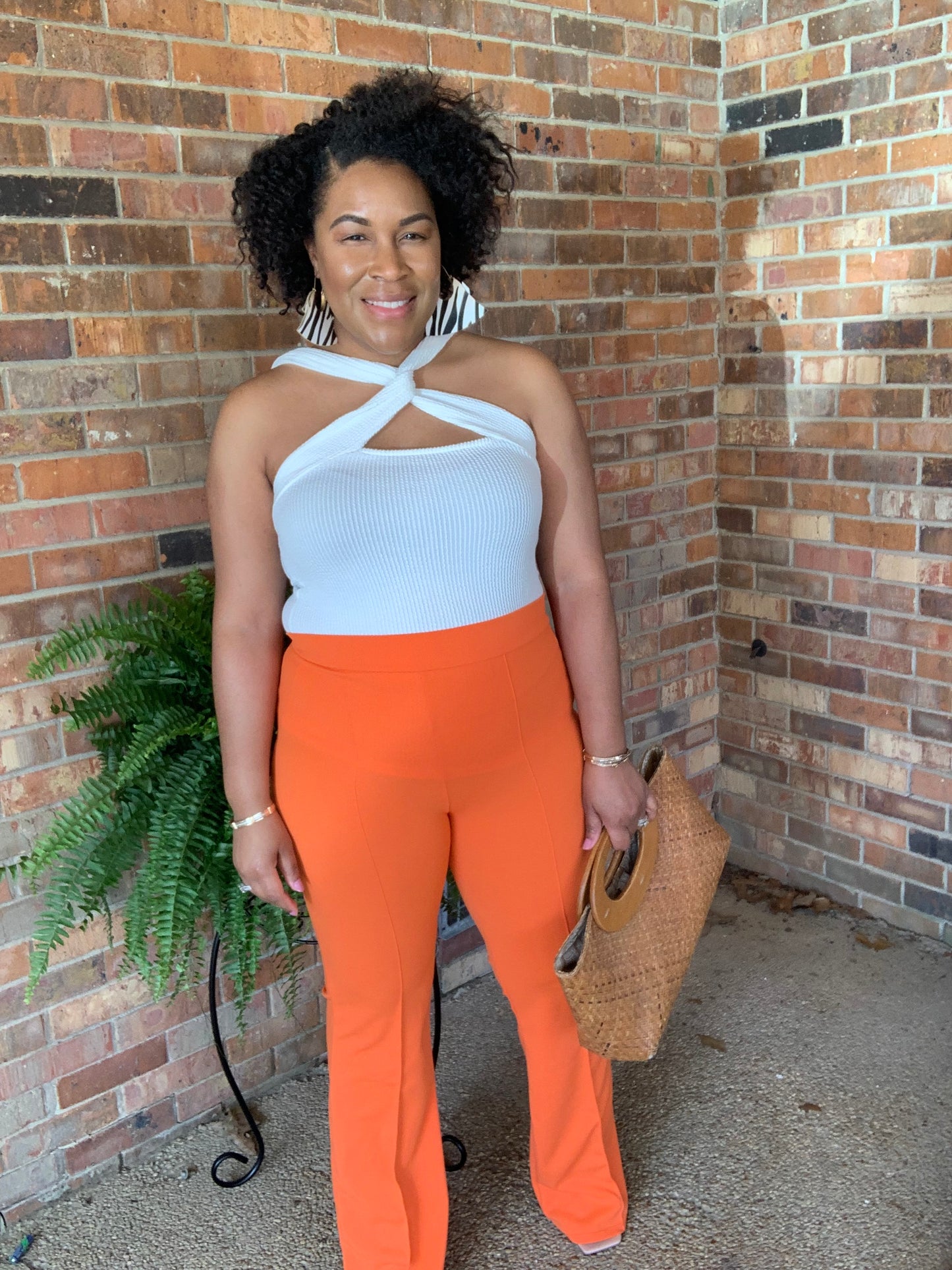Orange Bell Bottom Pants