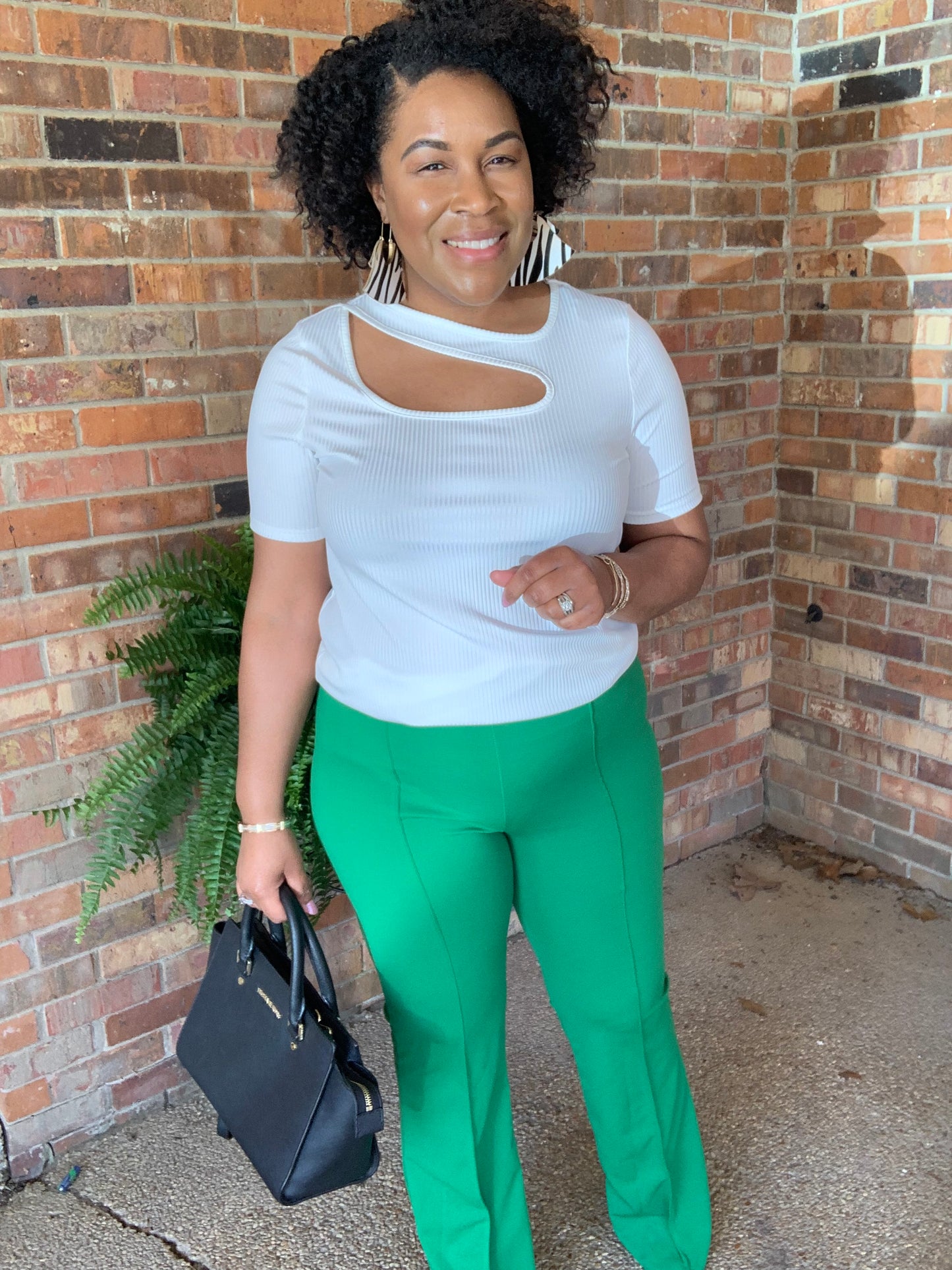 Green Bell Bottom Pants