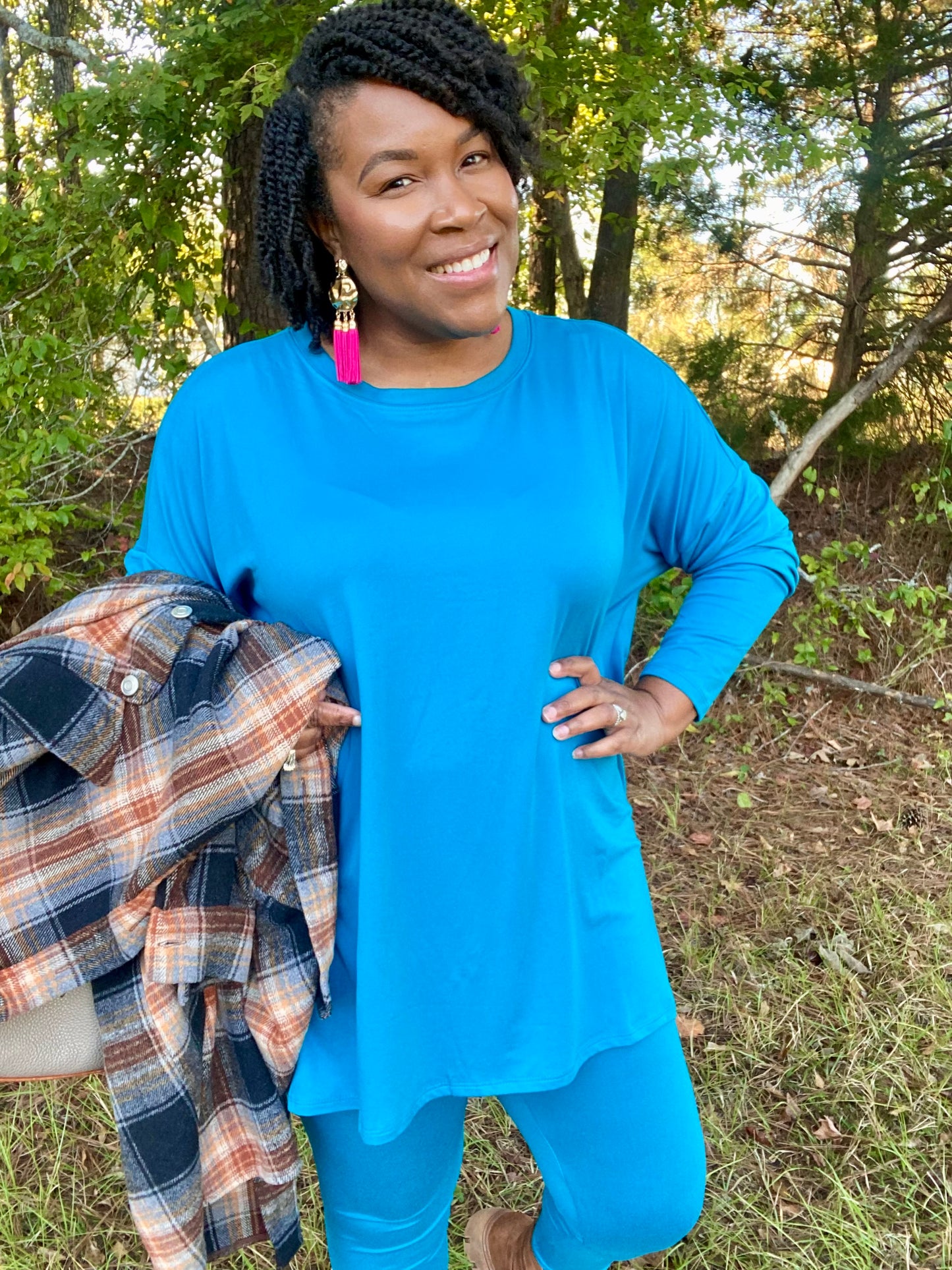 Long Sleeve Ocean Teal Lounge Set