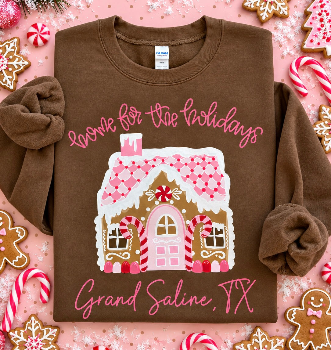 Custom Home For The Holidays Gingerbread House Sweatshirt *DEAL DAYS DEAL*