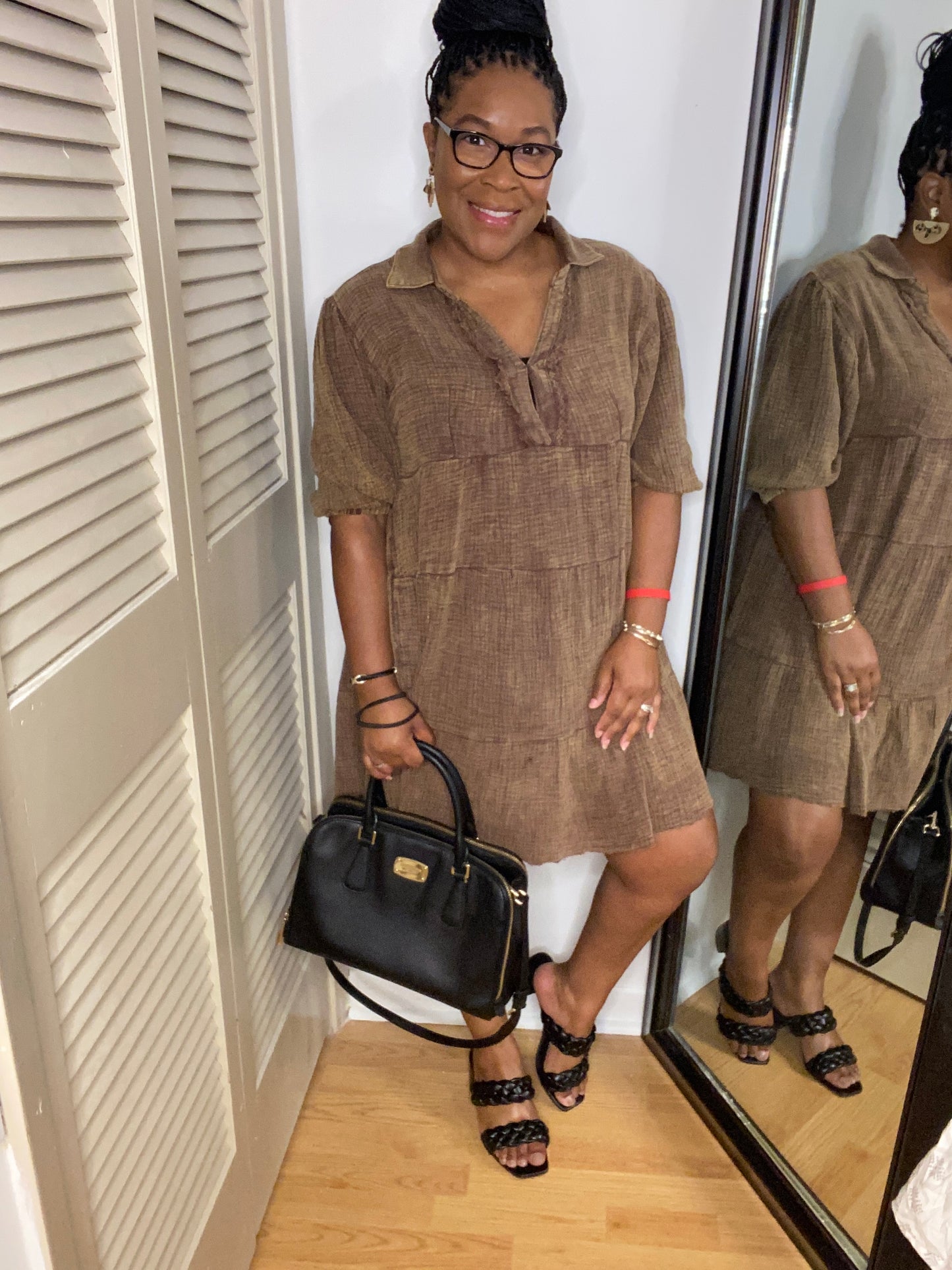 Brown Gauze Dress