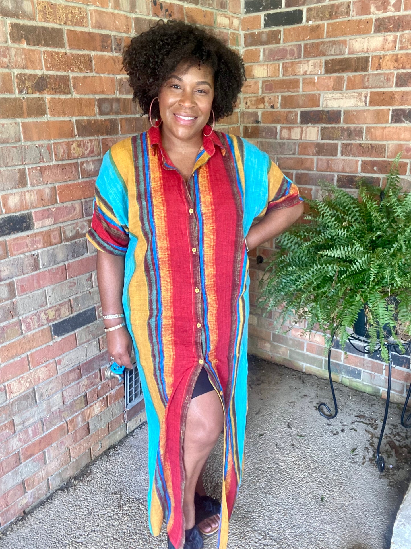 Stripe Multi Color Dress (Curvy)