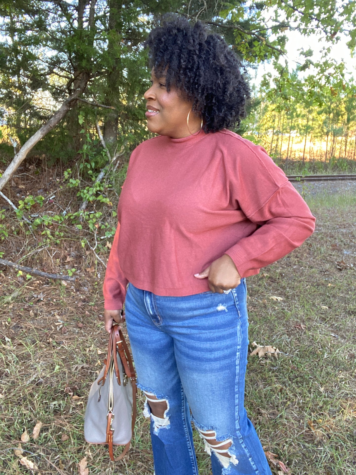 Rust Raglan Sweater