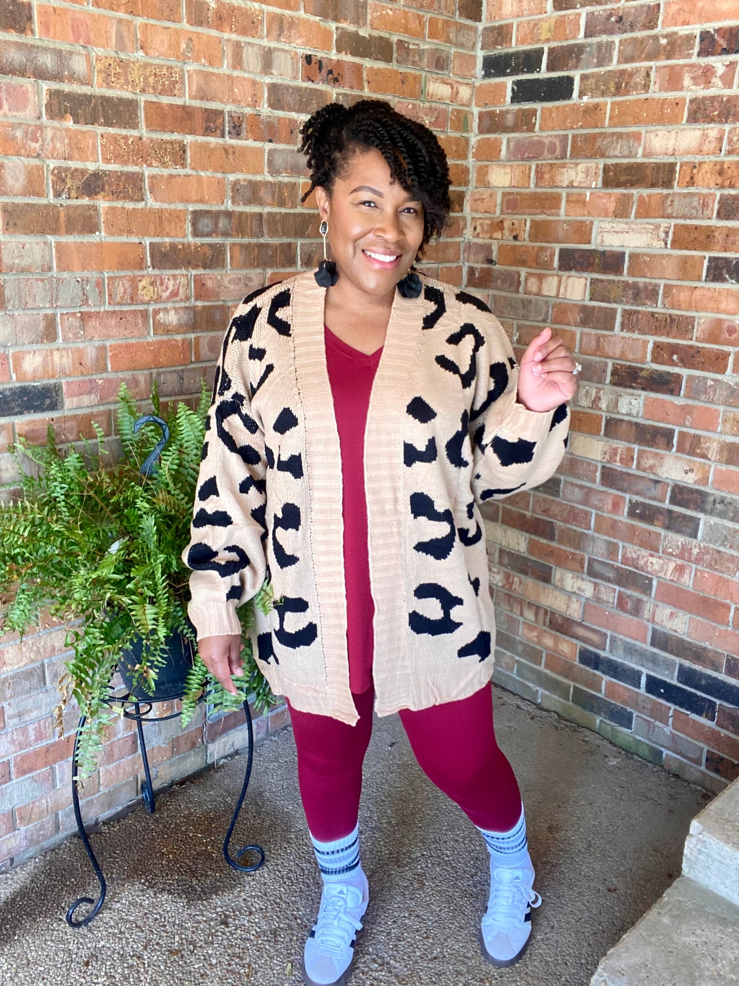 Tan Leopard Print Cardigan