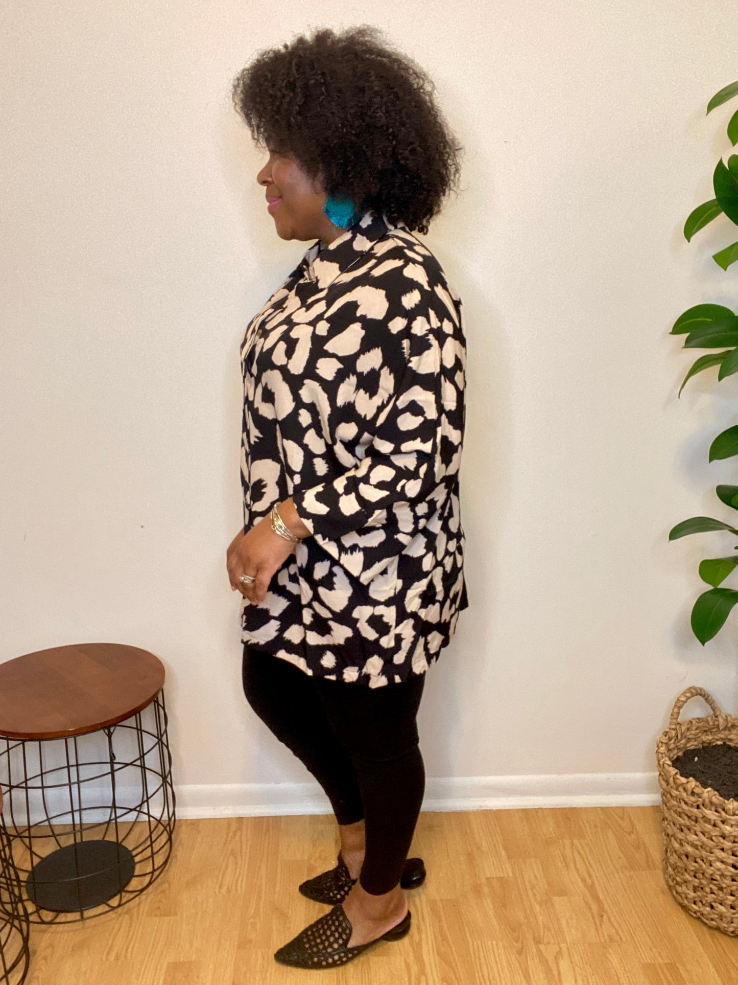 Black Leopard Top