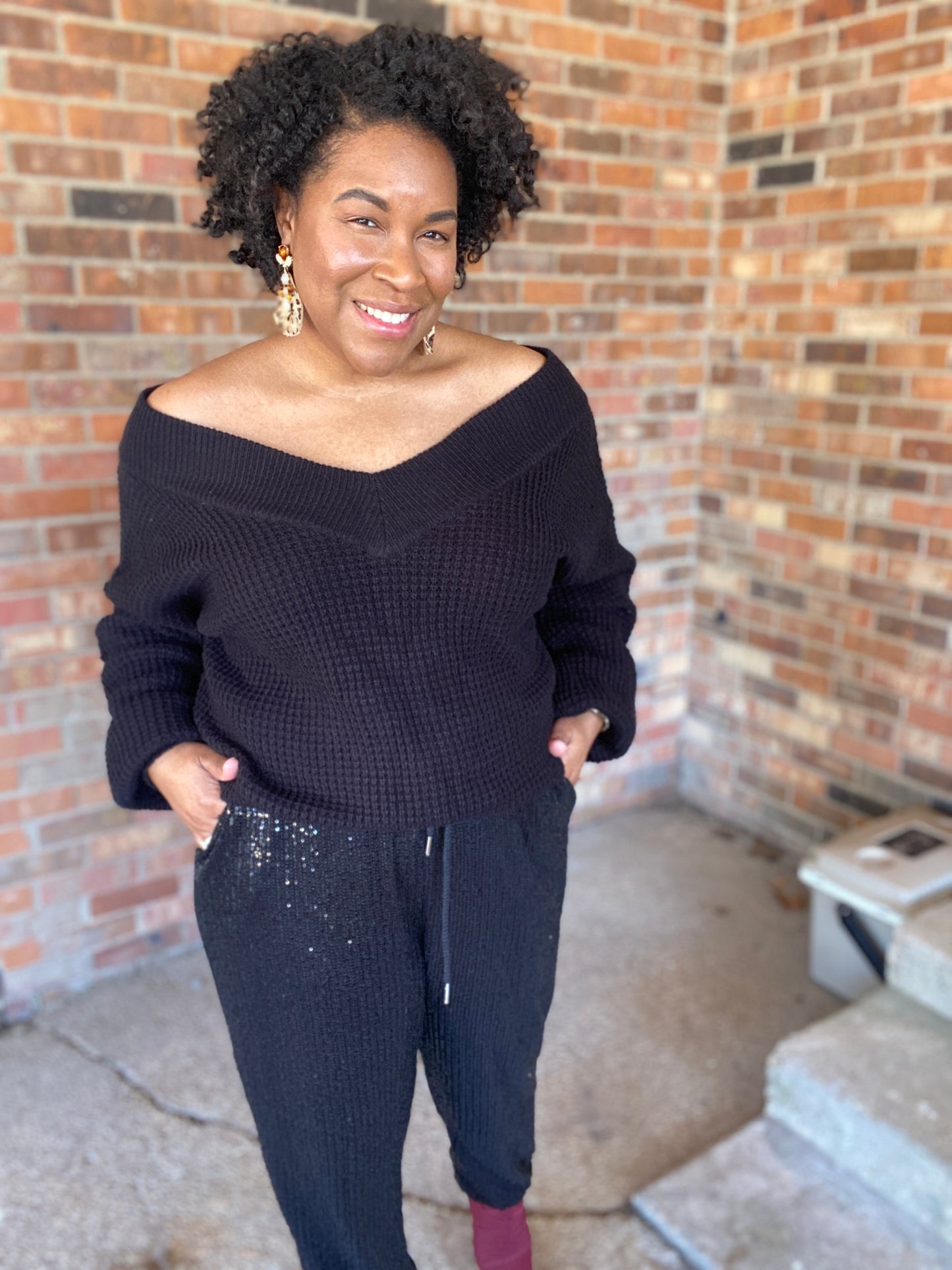 Black Sequin Jogger