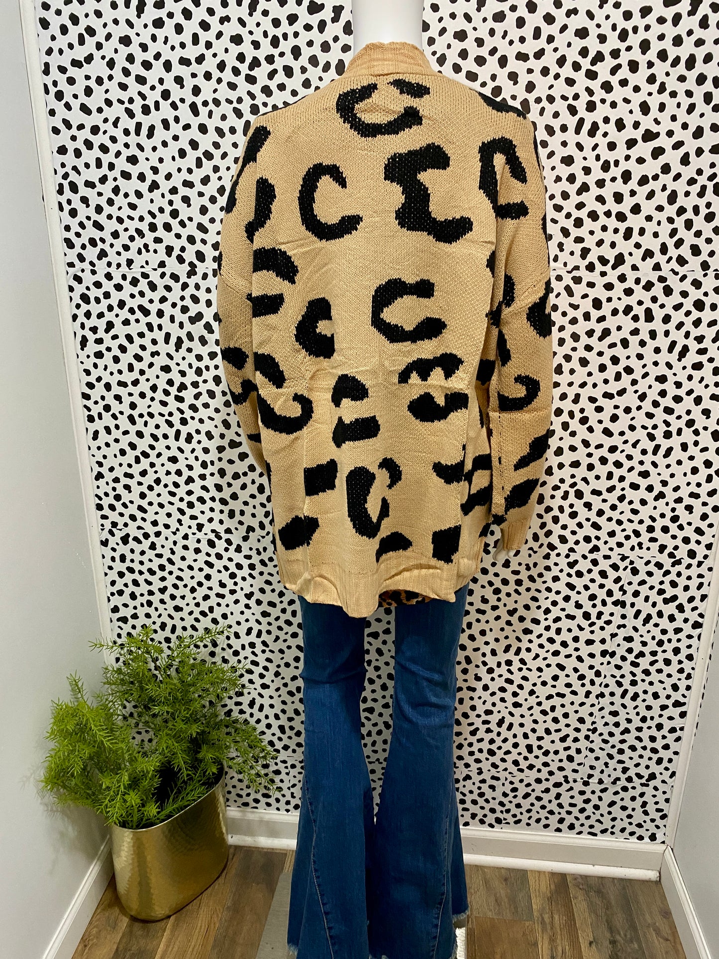 Tan Leopard Print Cardigan