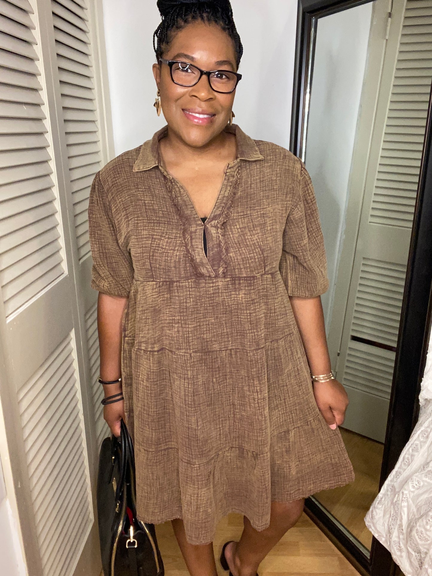Brown Gauze Dress