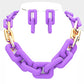 Solid Color Open Rectangle Link Necklace