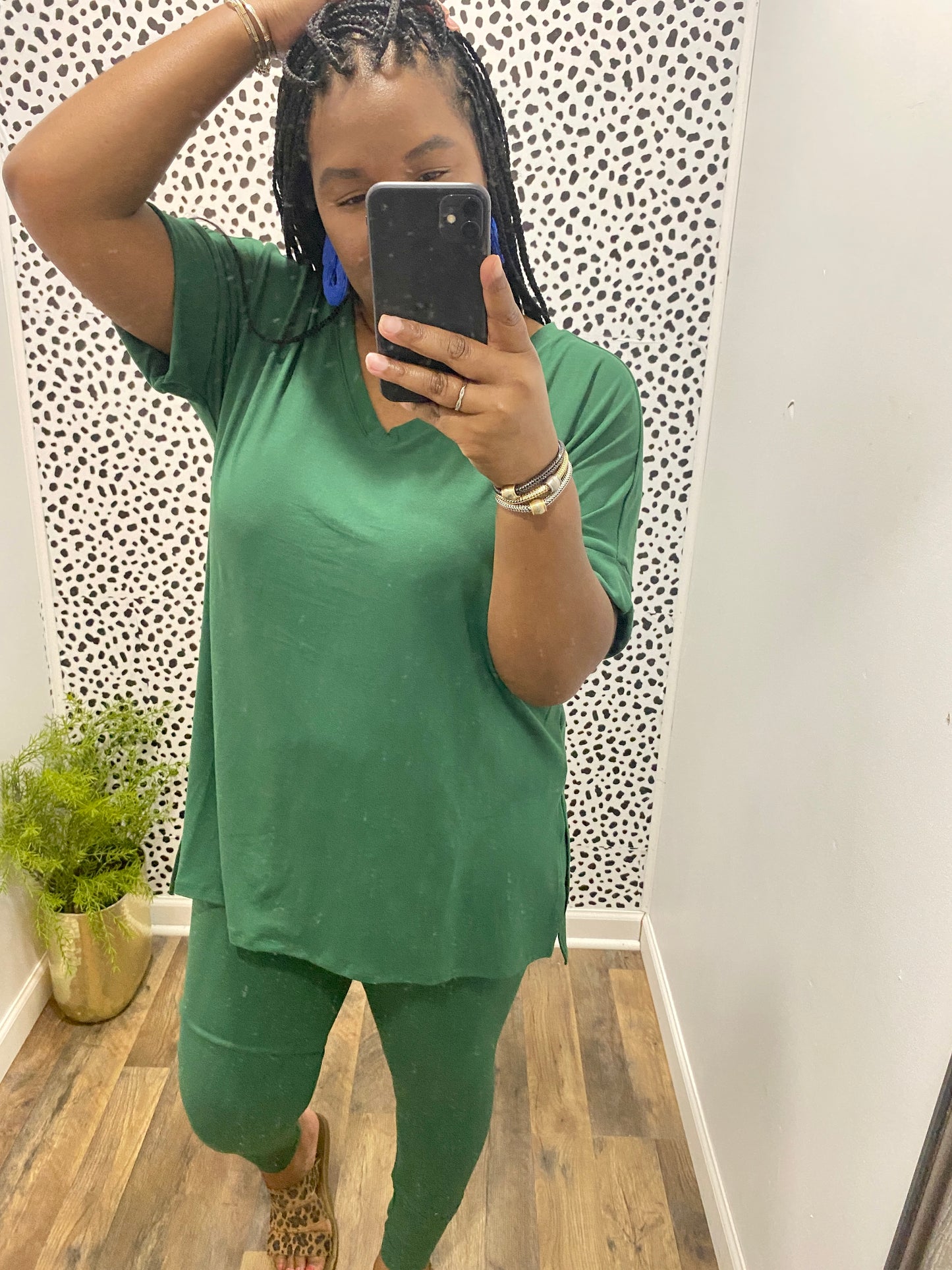 Green Lounge Set (V-Neck)