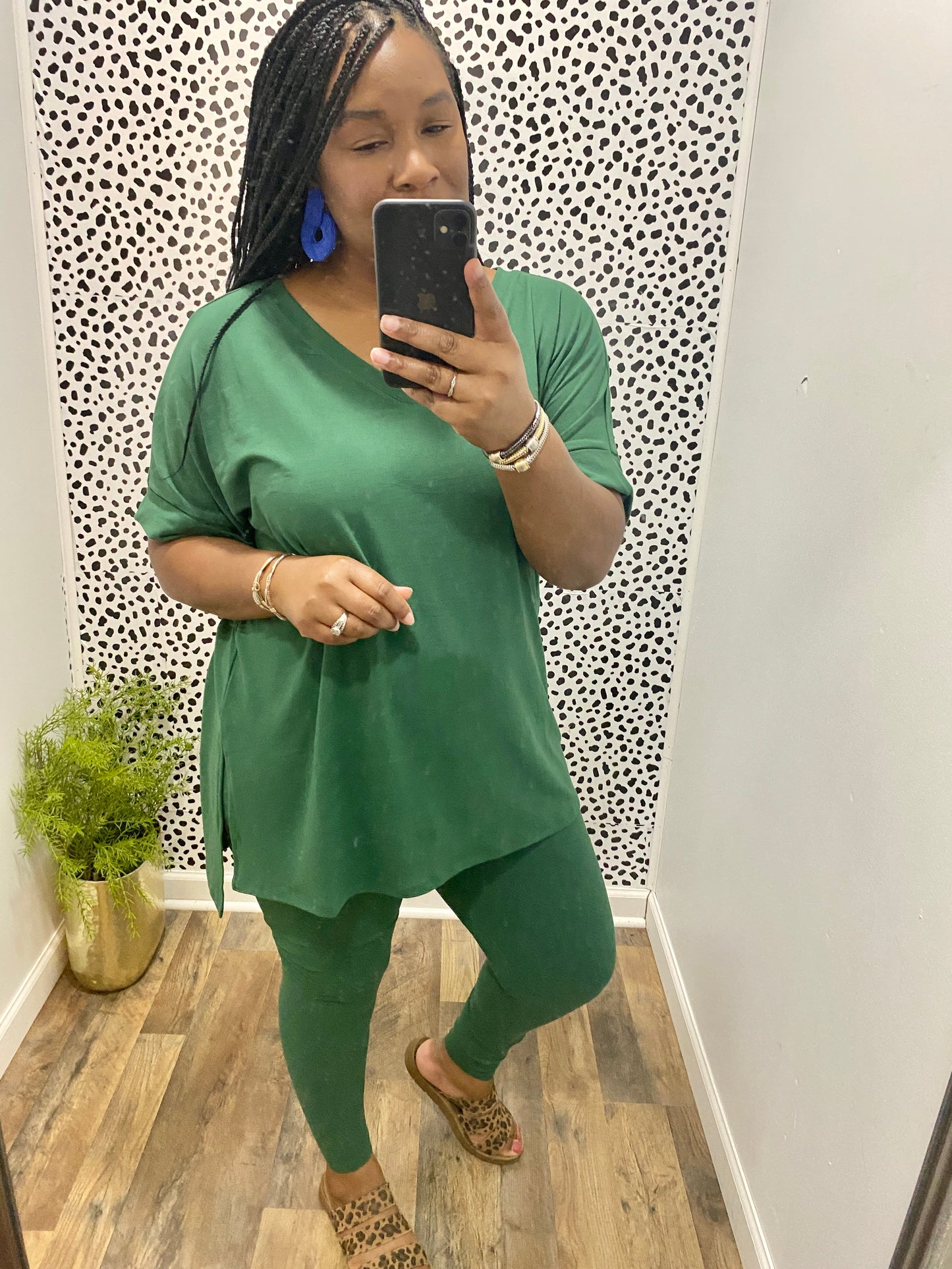 Green Lounge Set (V-Neck)