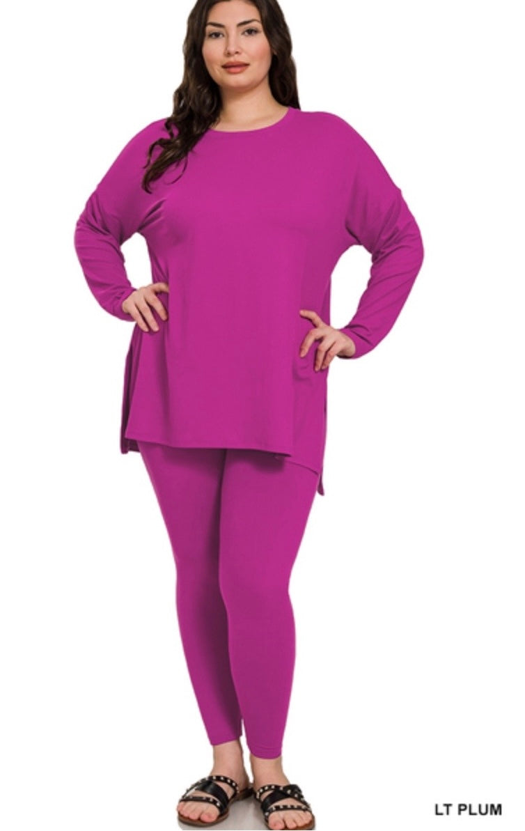 Long Sleeve Plum Lounge Set