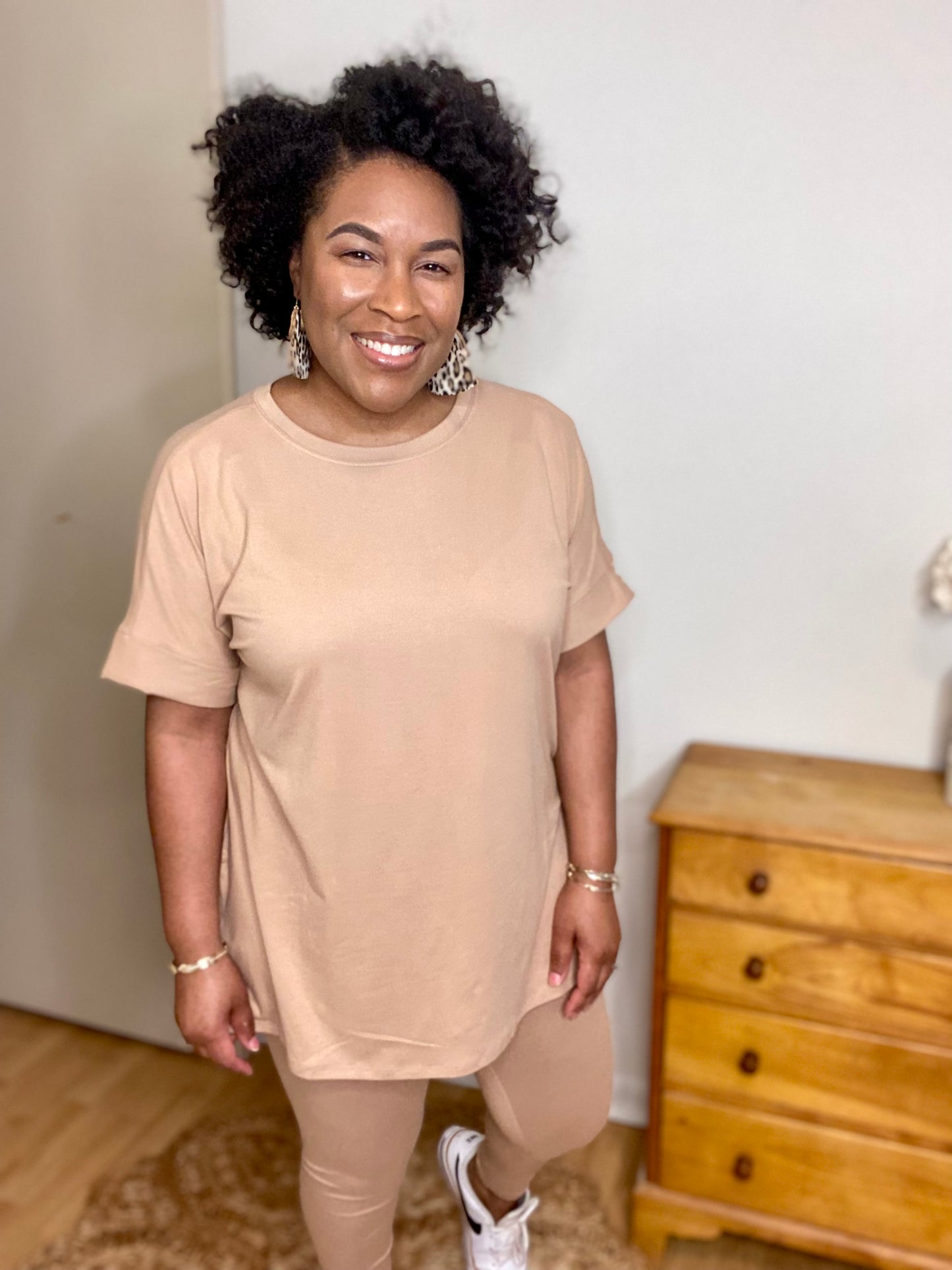 Khaki Cream Lounge Set
