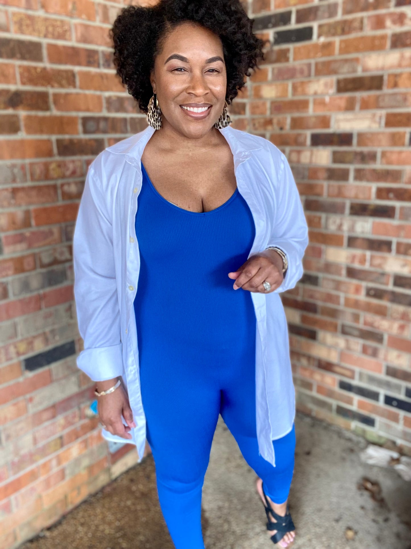 Zenana Ribbed Bodysuit - Blue