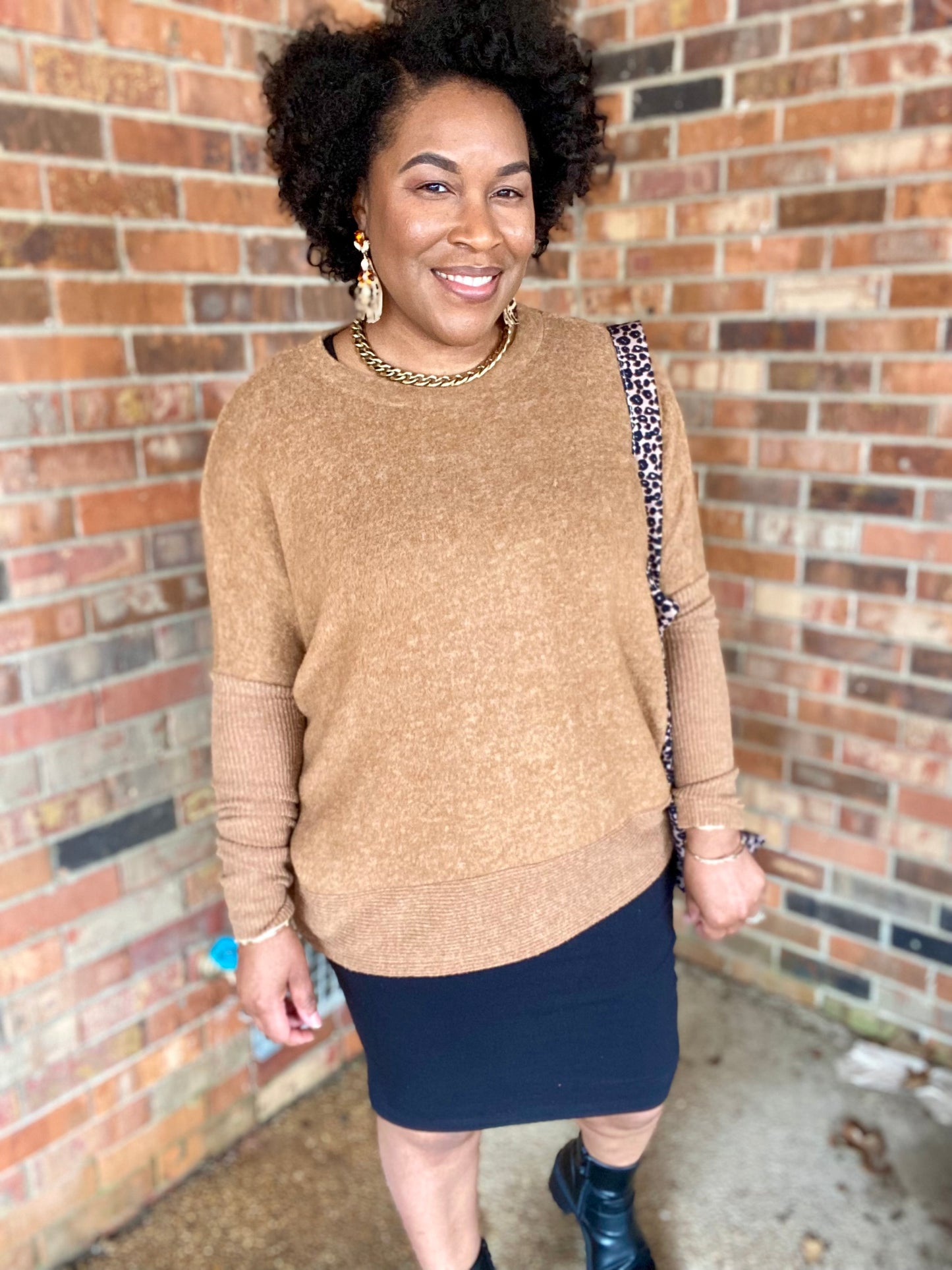 Melange Hacci Dolman Sleeve Sweater