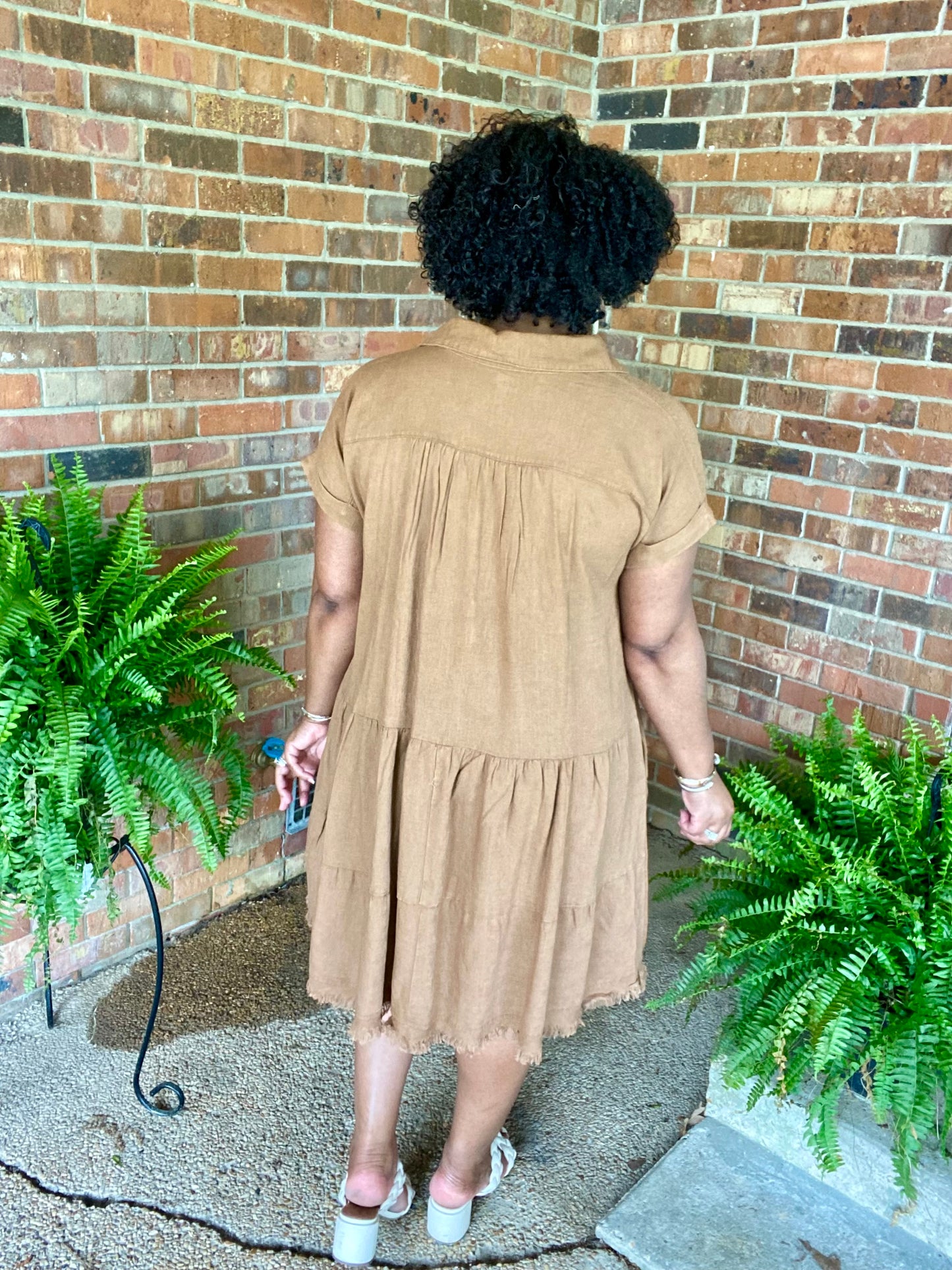 Camel Linen Dress