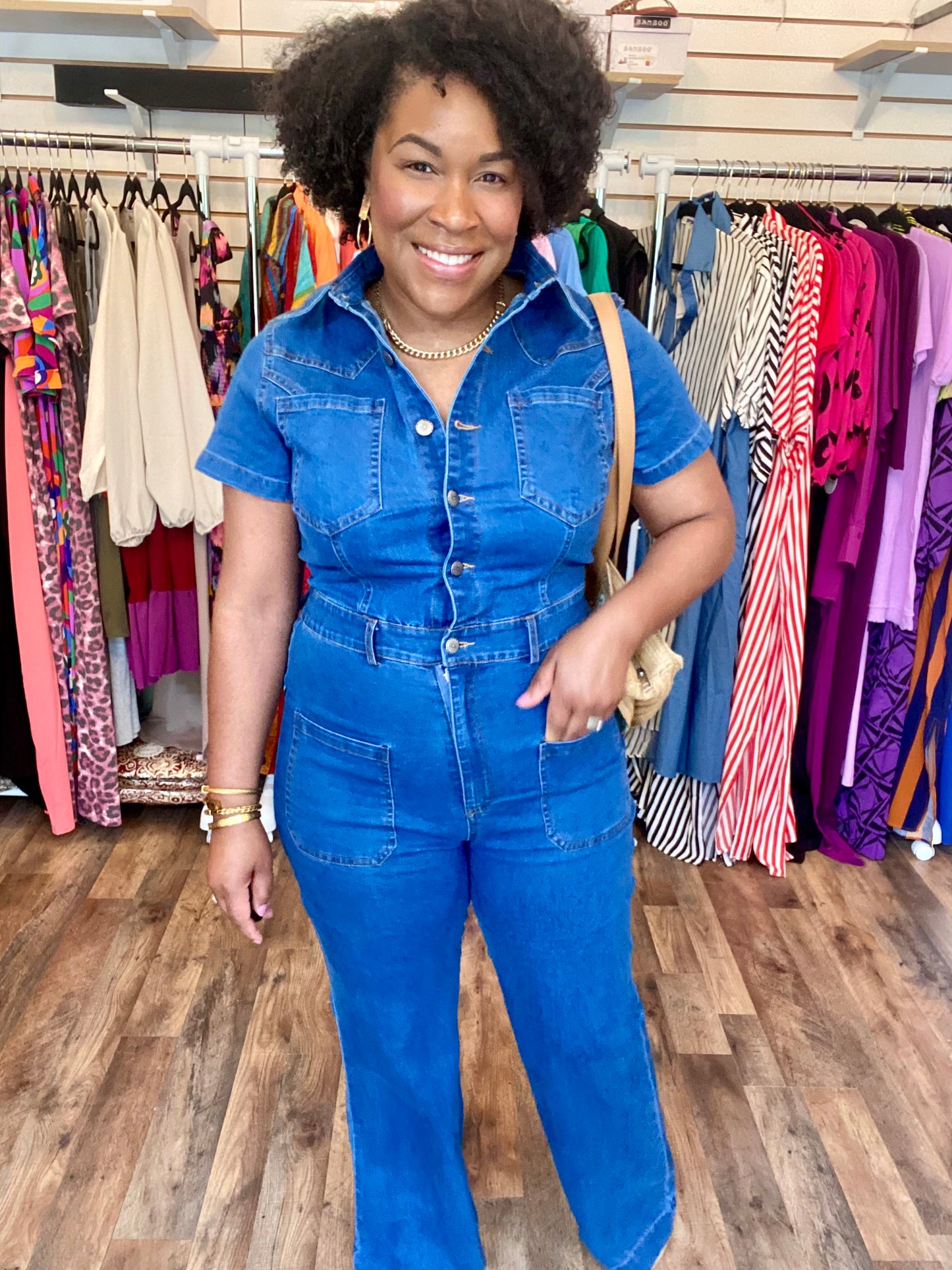 Denim Front Pockets Jumpsuit