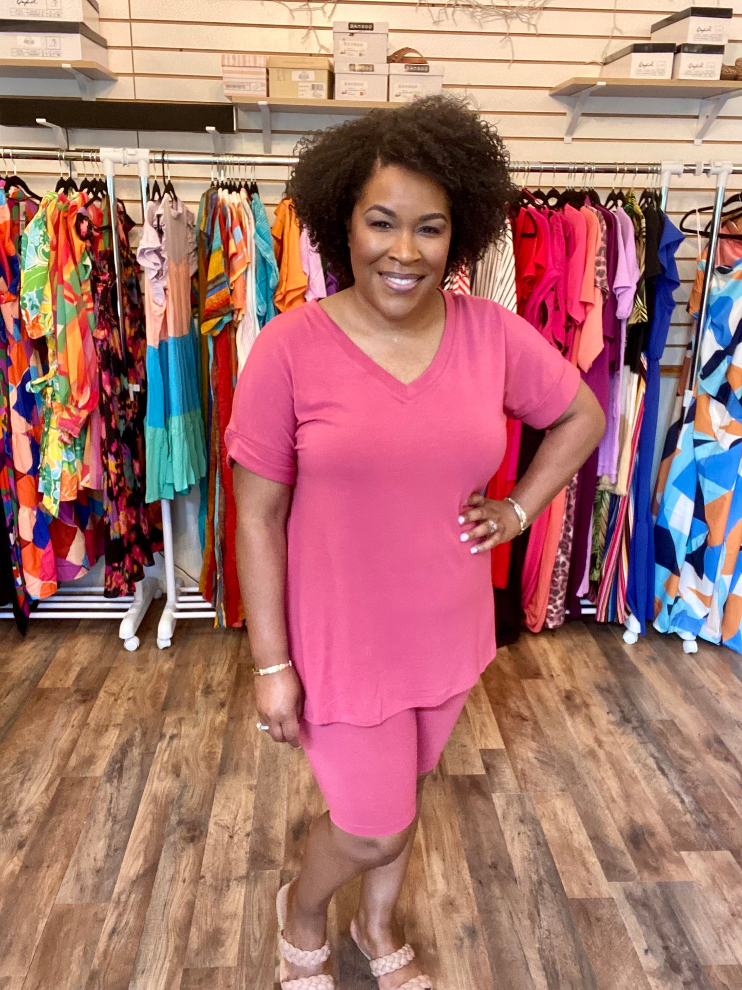 Coordinating Ash Rose Short Set (Misses)