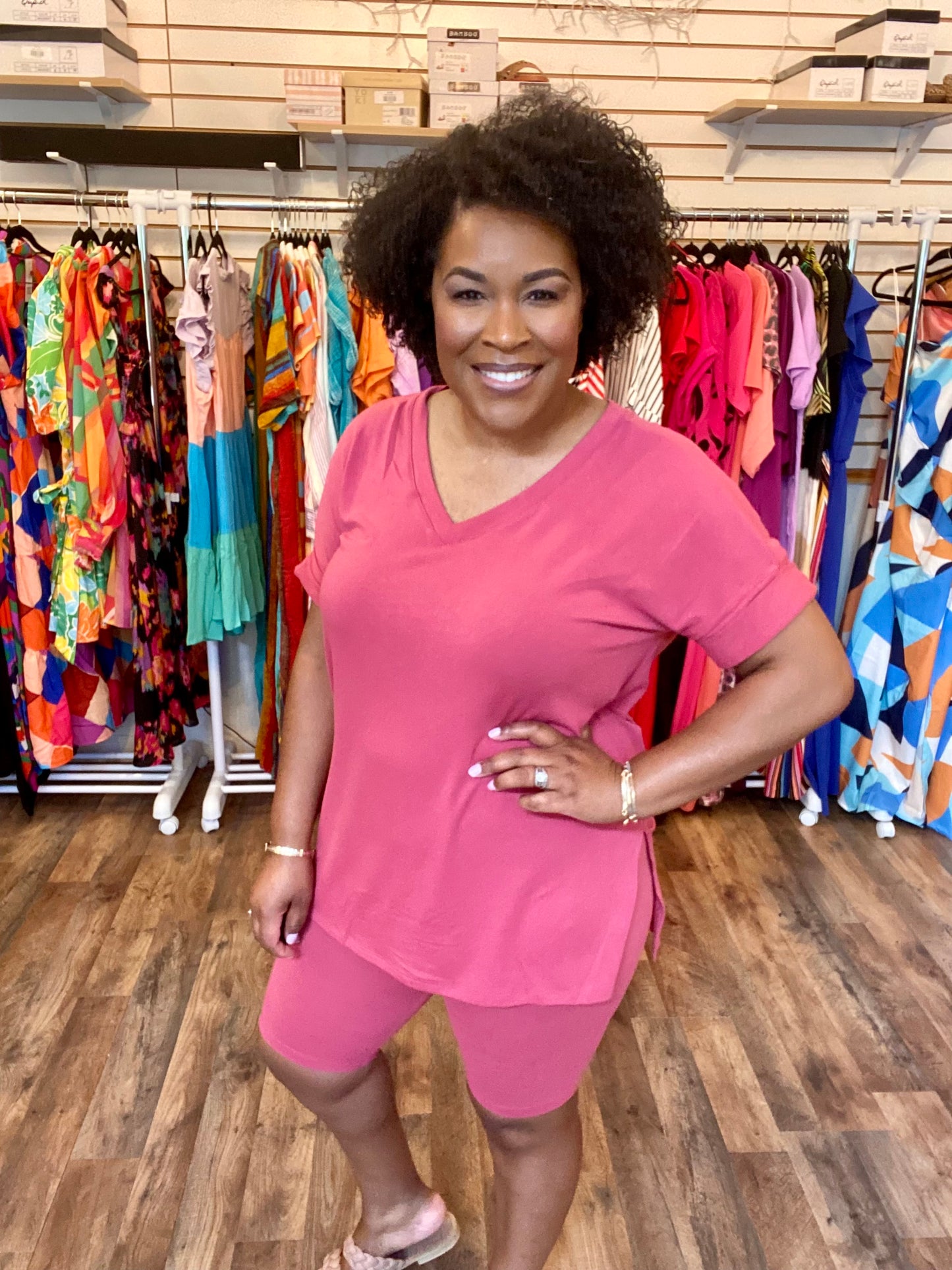 Coordinating Ash Rose Short Set (Misses)