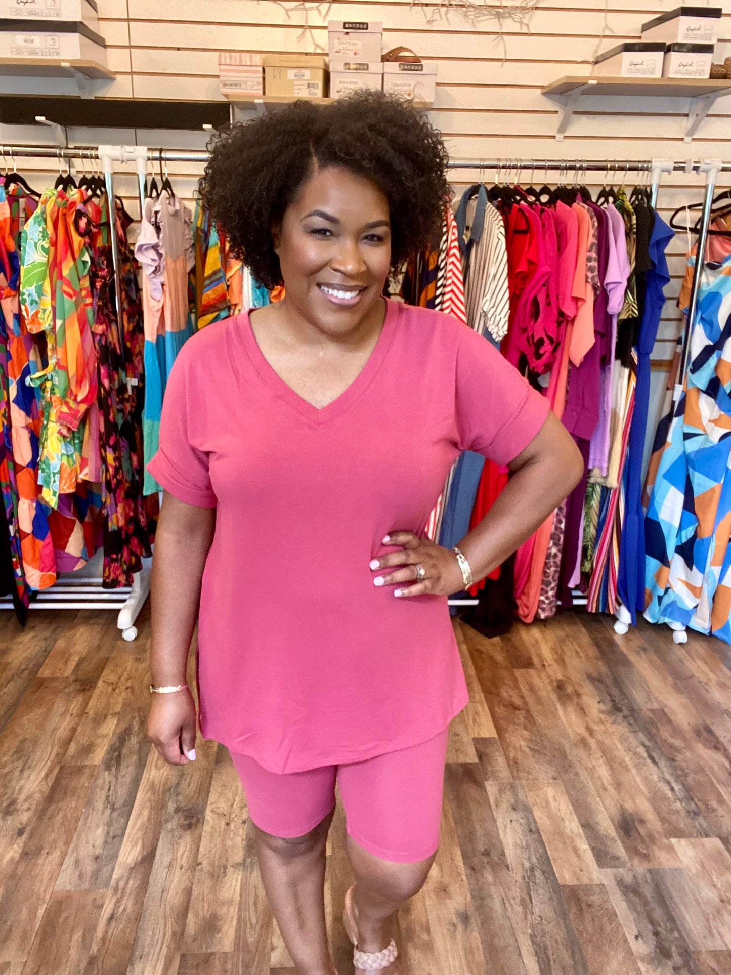 Coordinating Ash Rose Short Set (Misses)