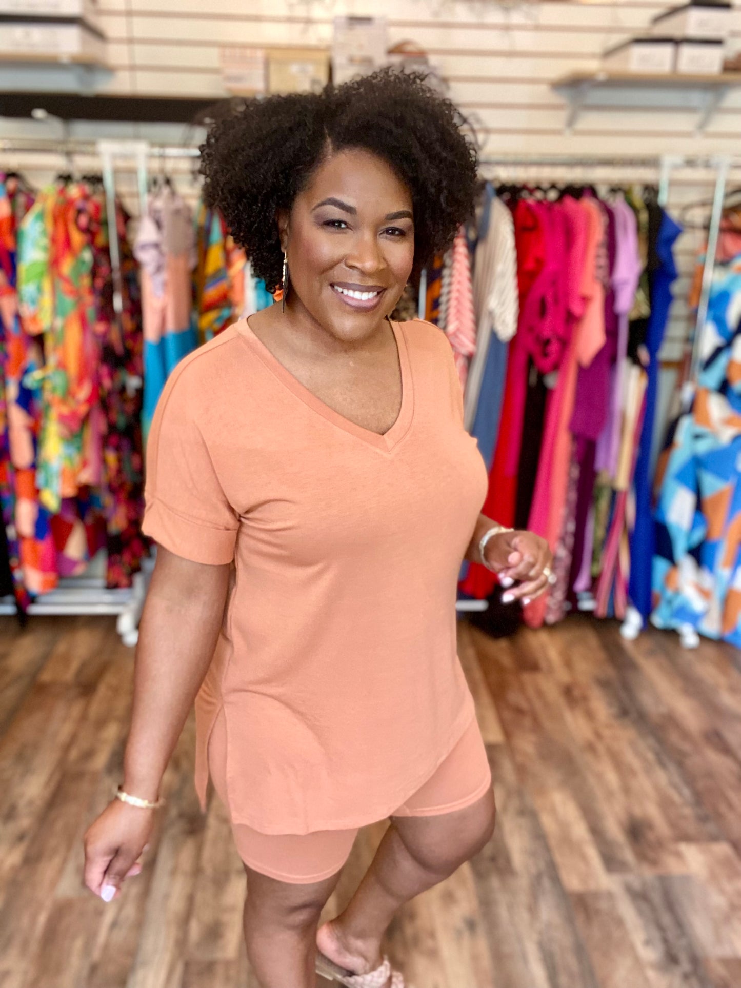 Coordinating Butter Orange Short Set (Misses)