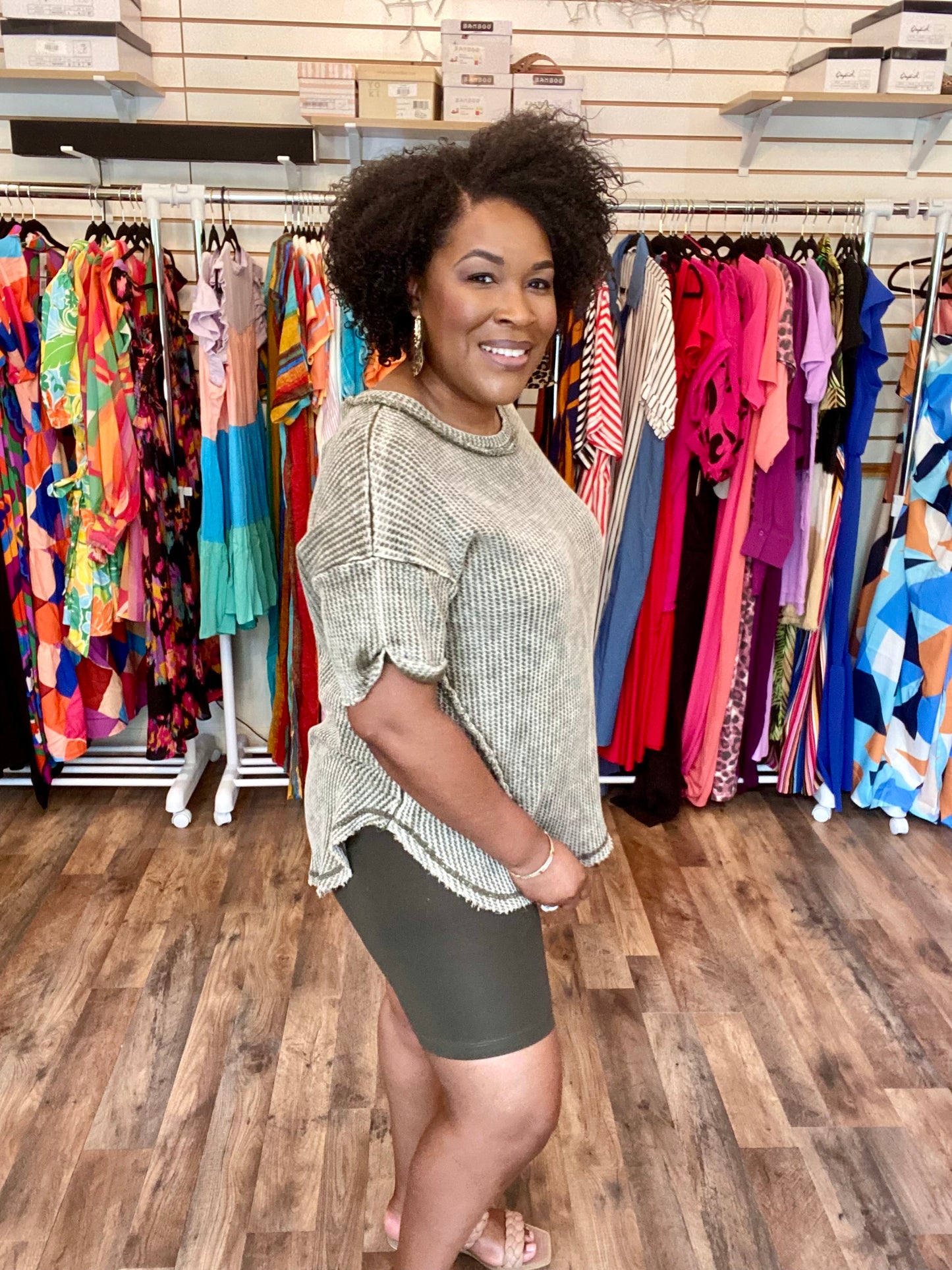 Olive Biker Short Set (Misses)
