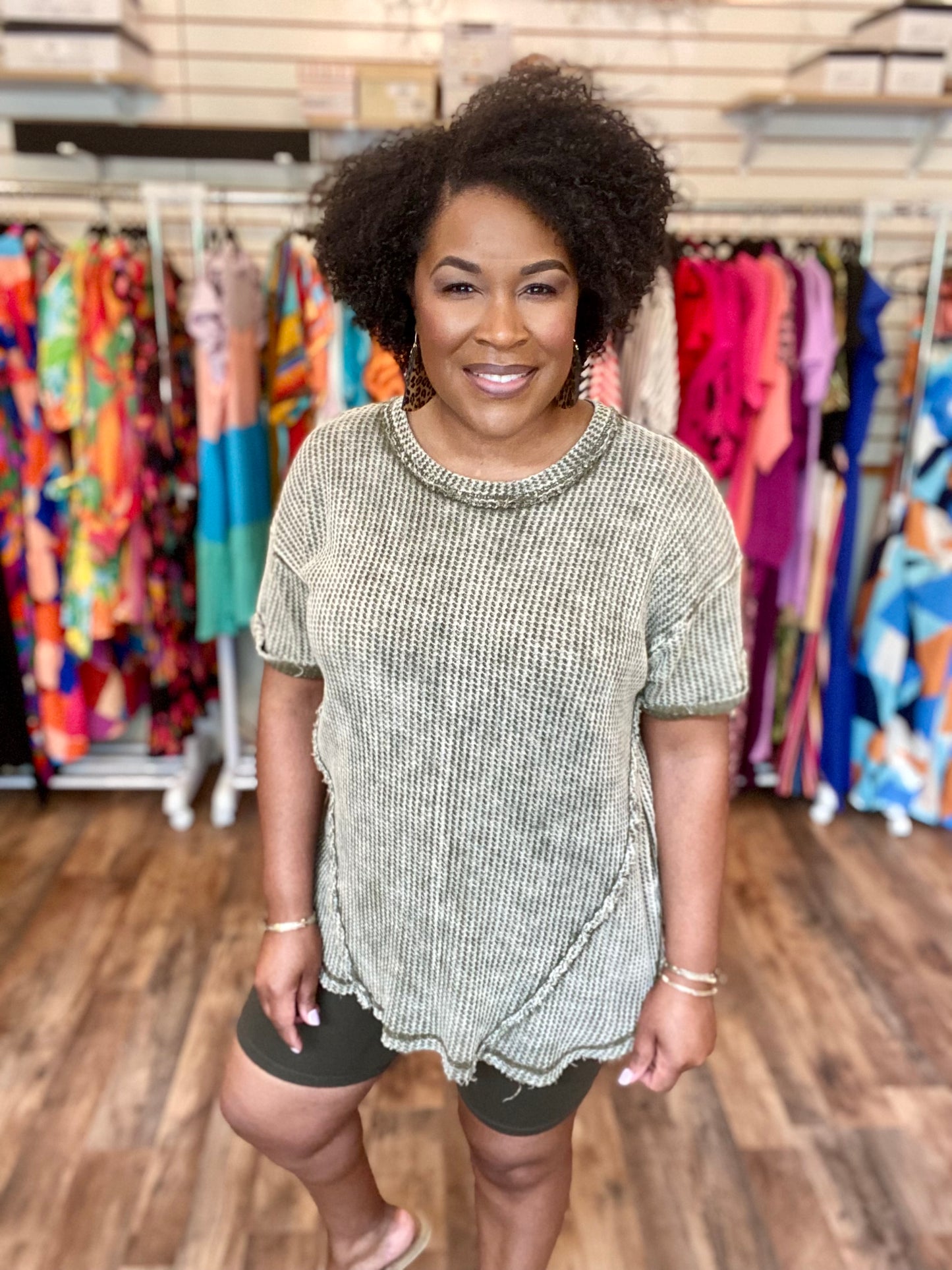 Olive Biker Short Set (Misses)