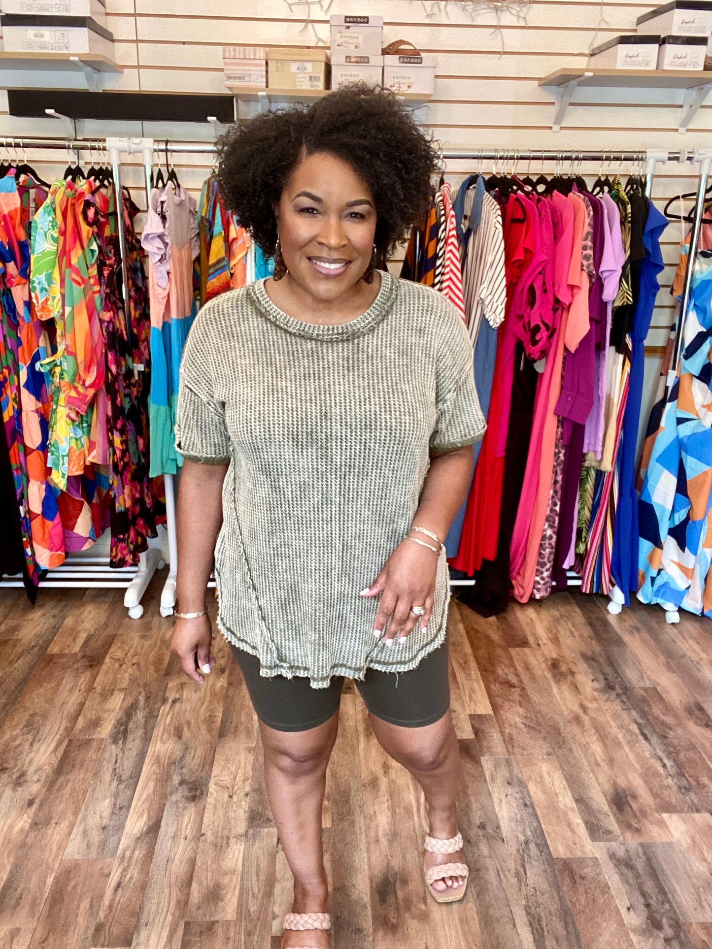 Olive Biker Short Set (Misses)