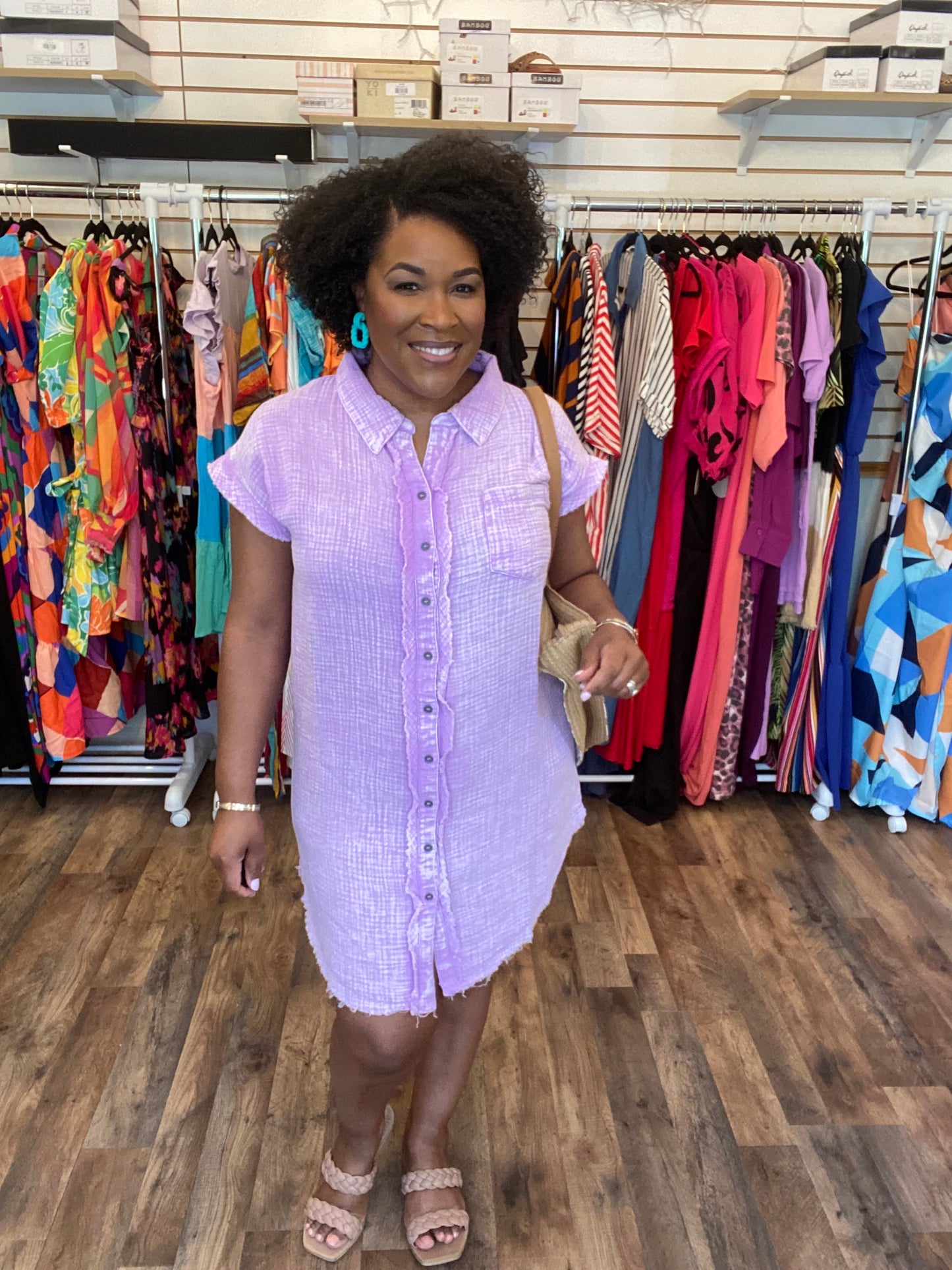 Lavender Linen Dress