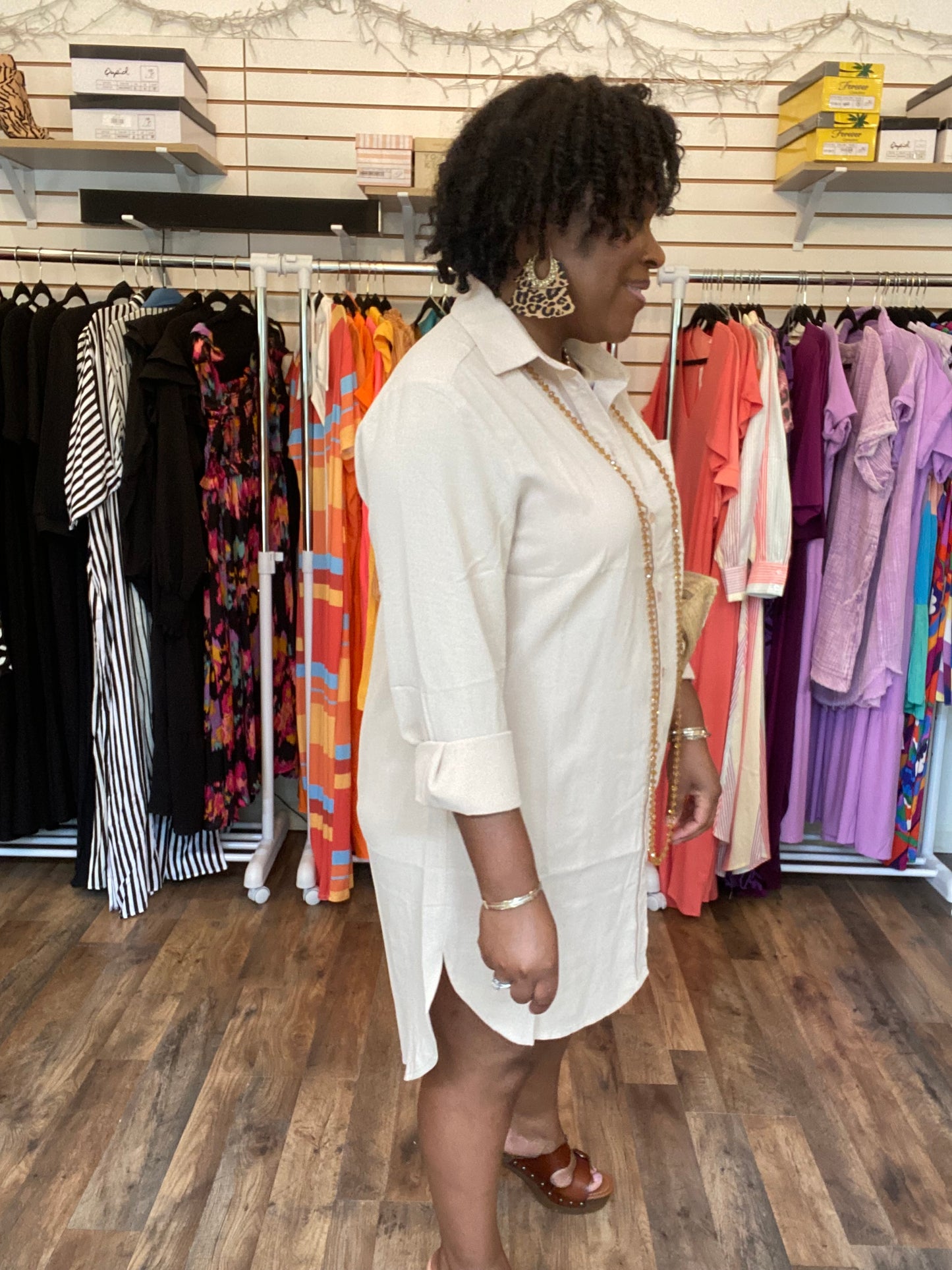Linen Dress - Beige