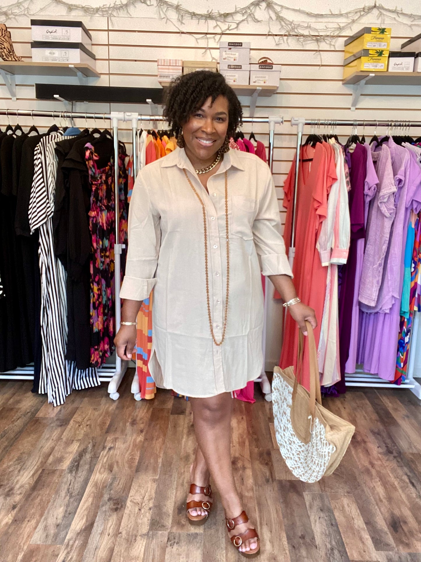 Linen Dress - Beige