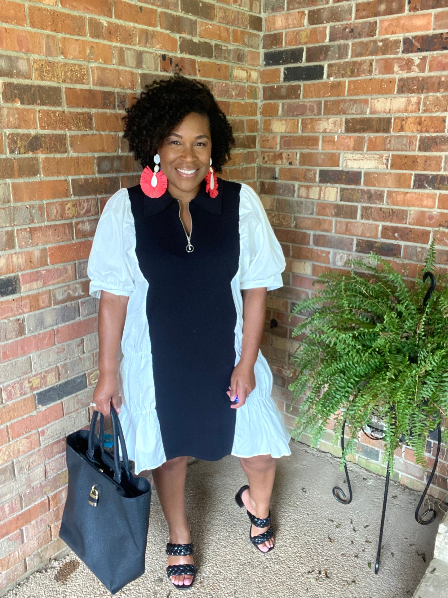 Puff Sleeve Midi Dress