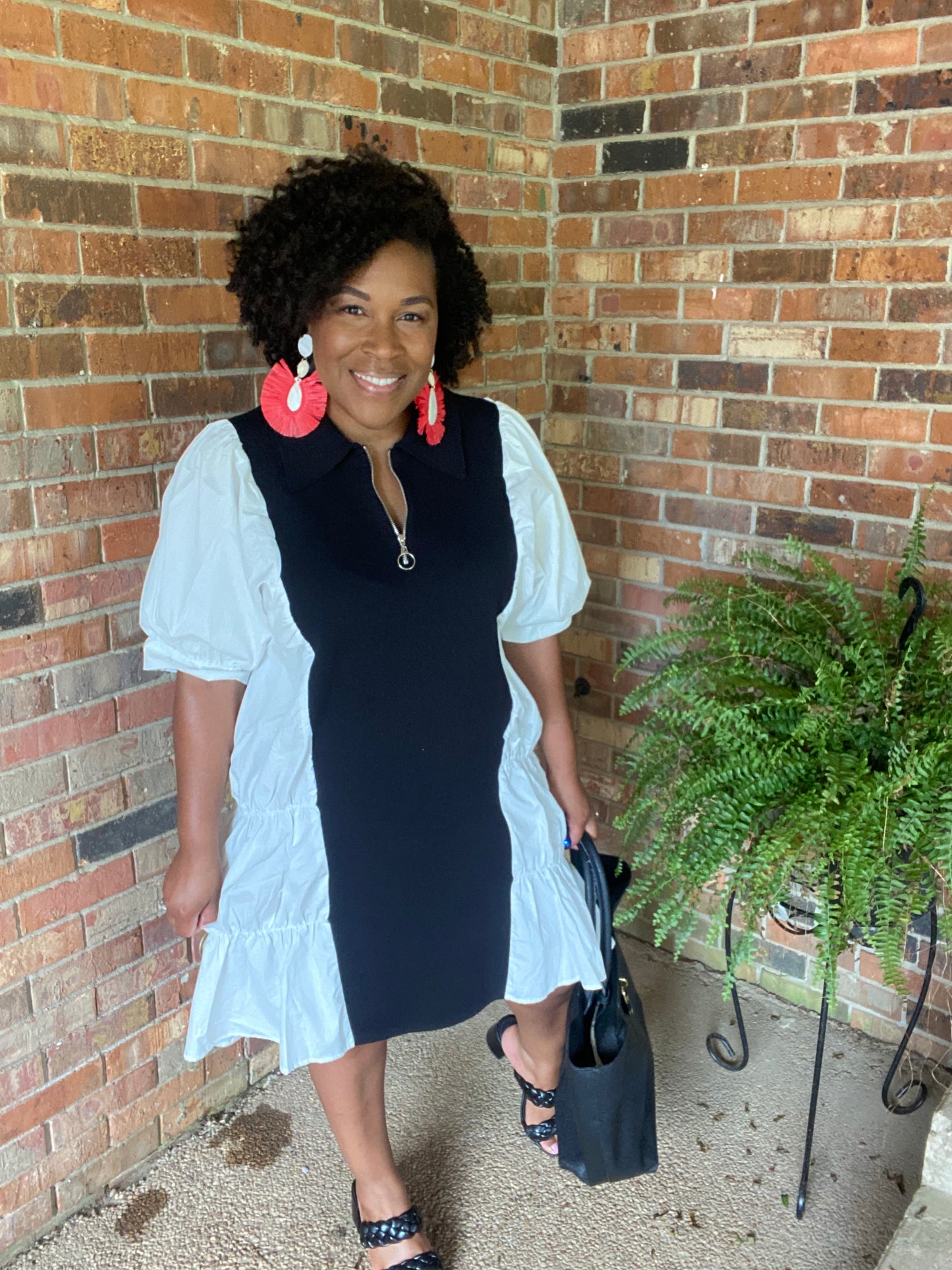 Puff Sleeve Midi Dress