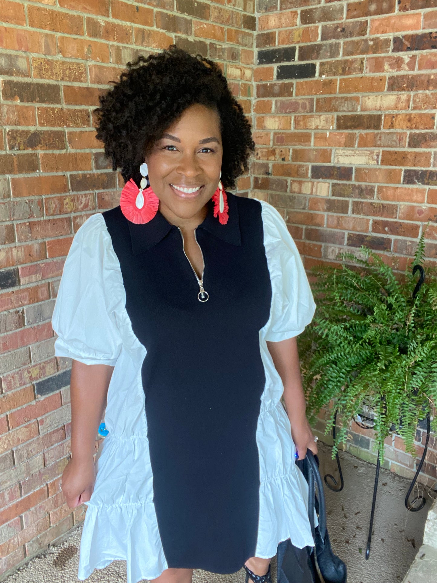 Puff Sleeve Midi Dress