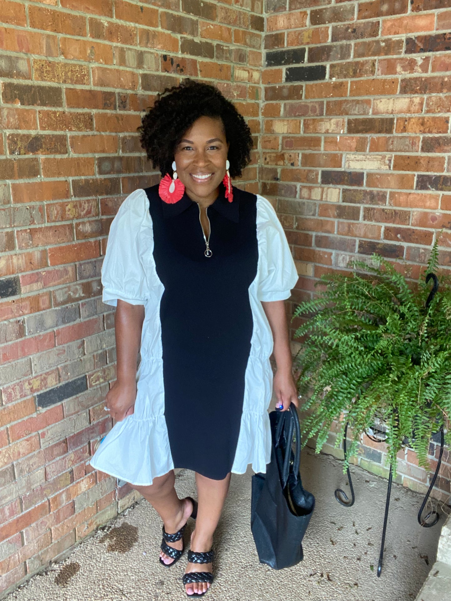 Puff Sleeve Midi Dress