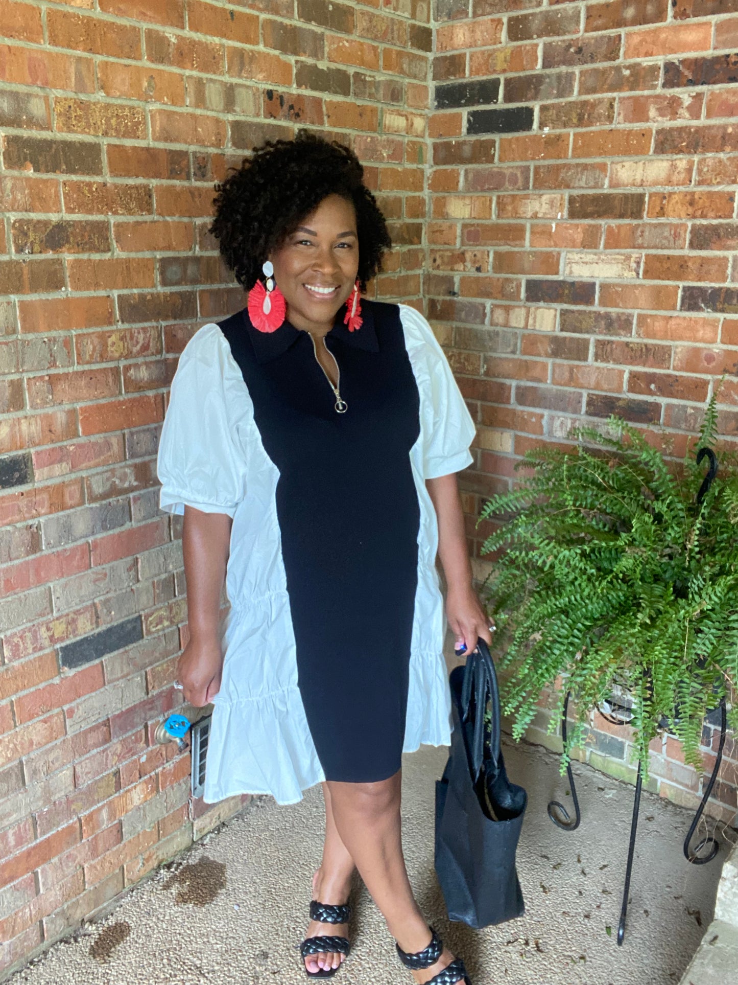 Puff Sleeve Midi Dress