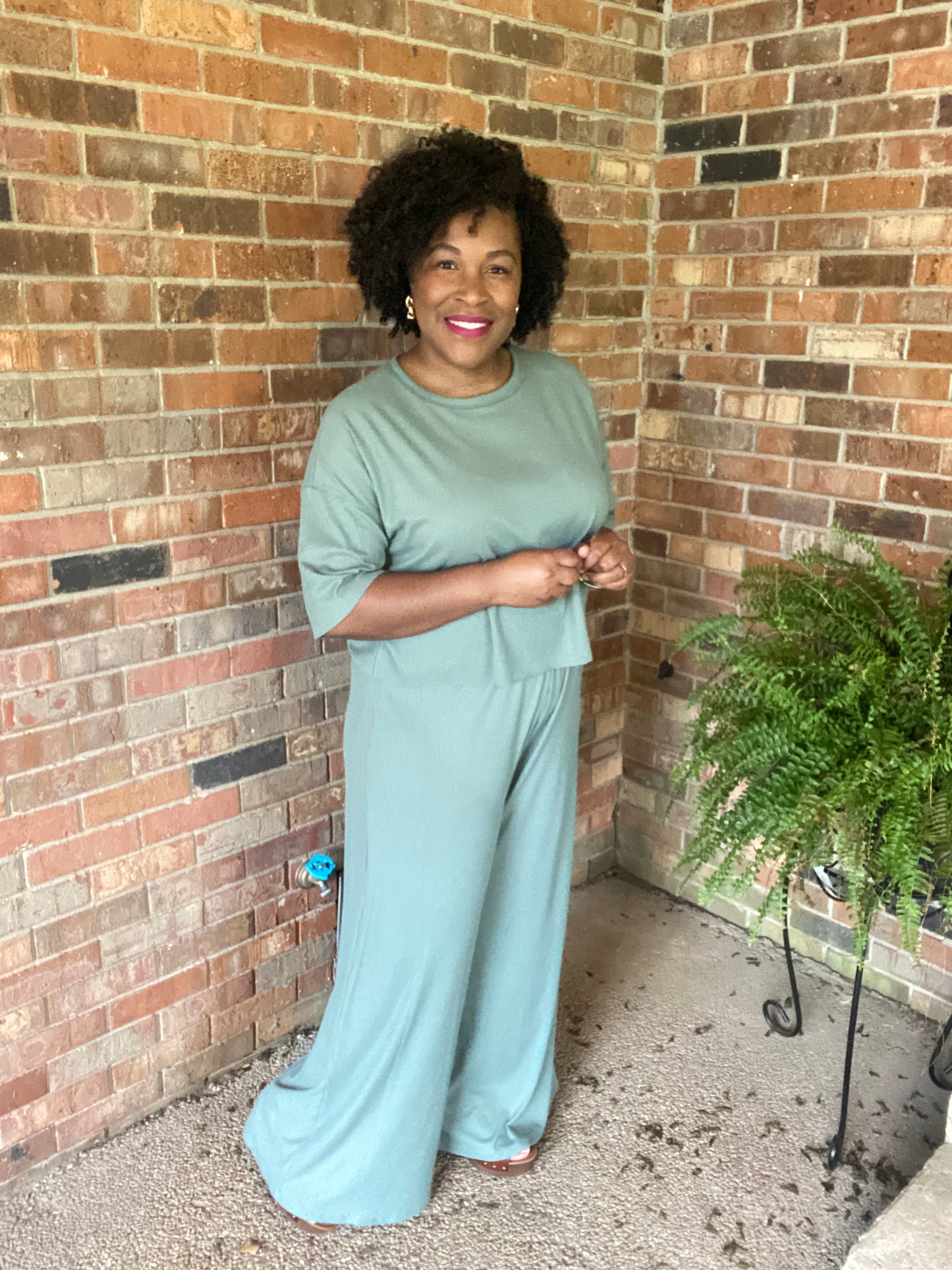 Sage Ribbed Set