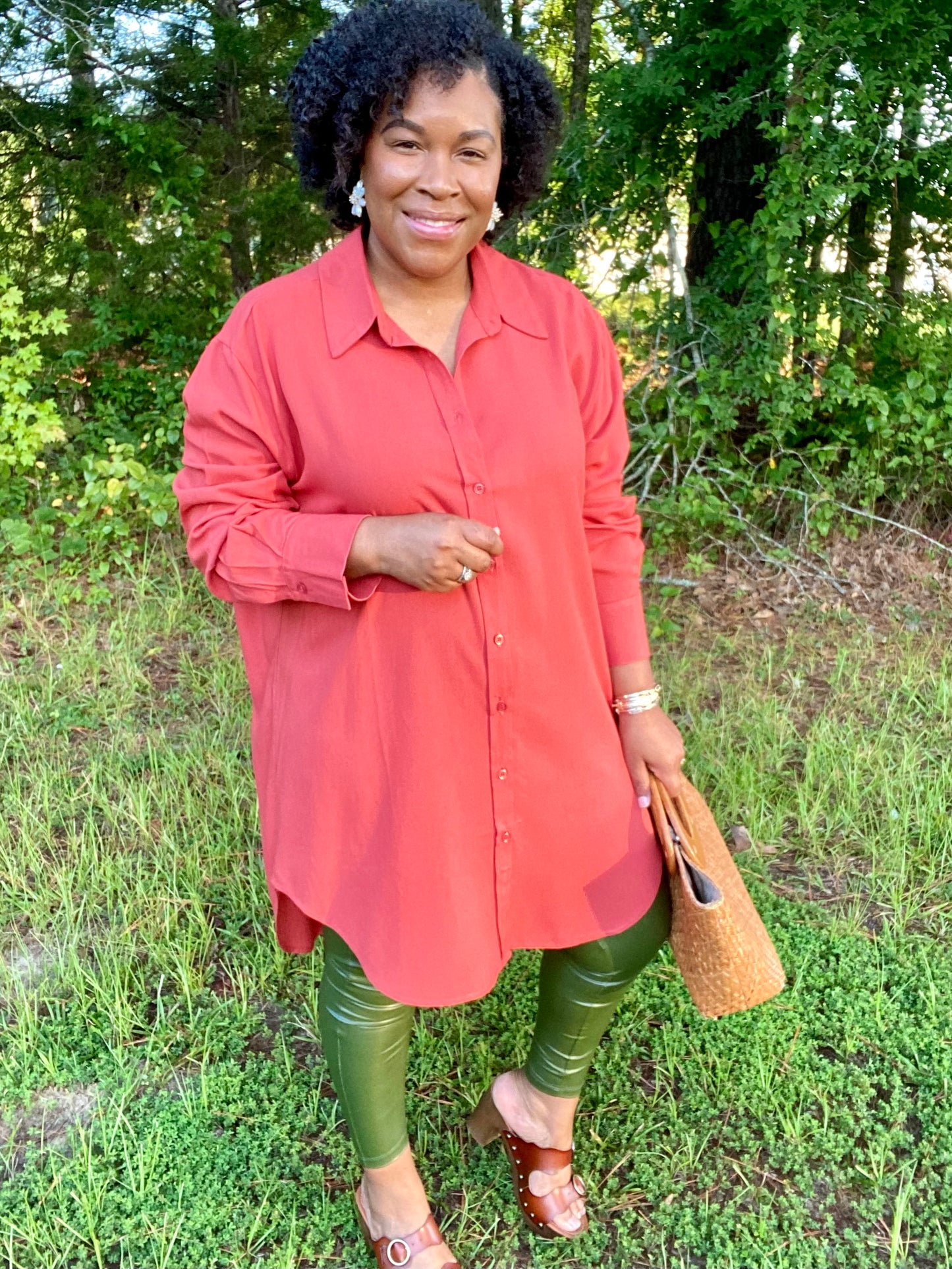Rust Shirt Dress