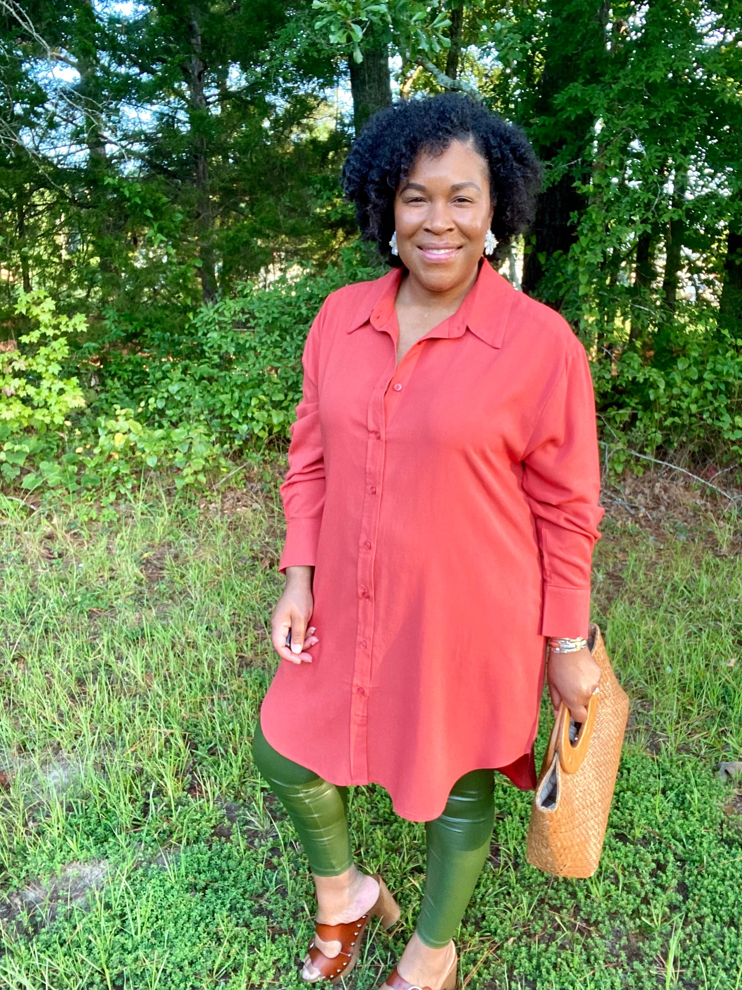 Rust Shirt Dress