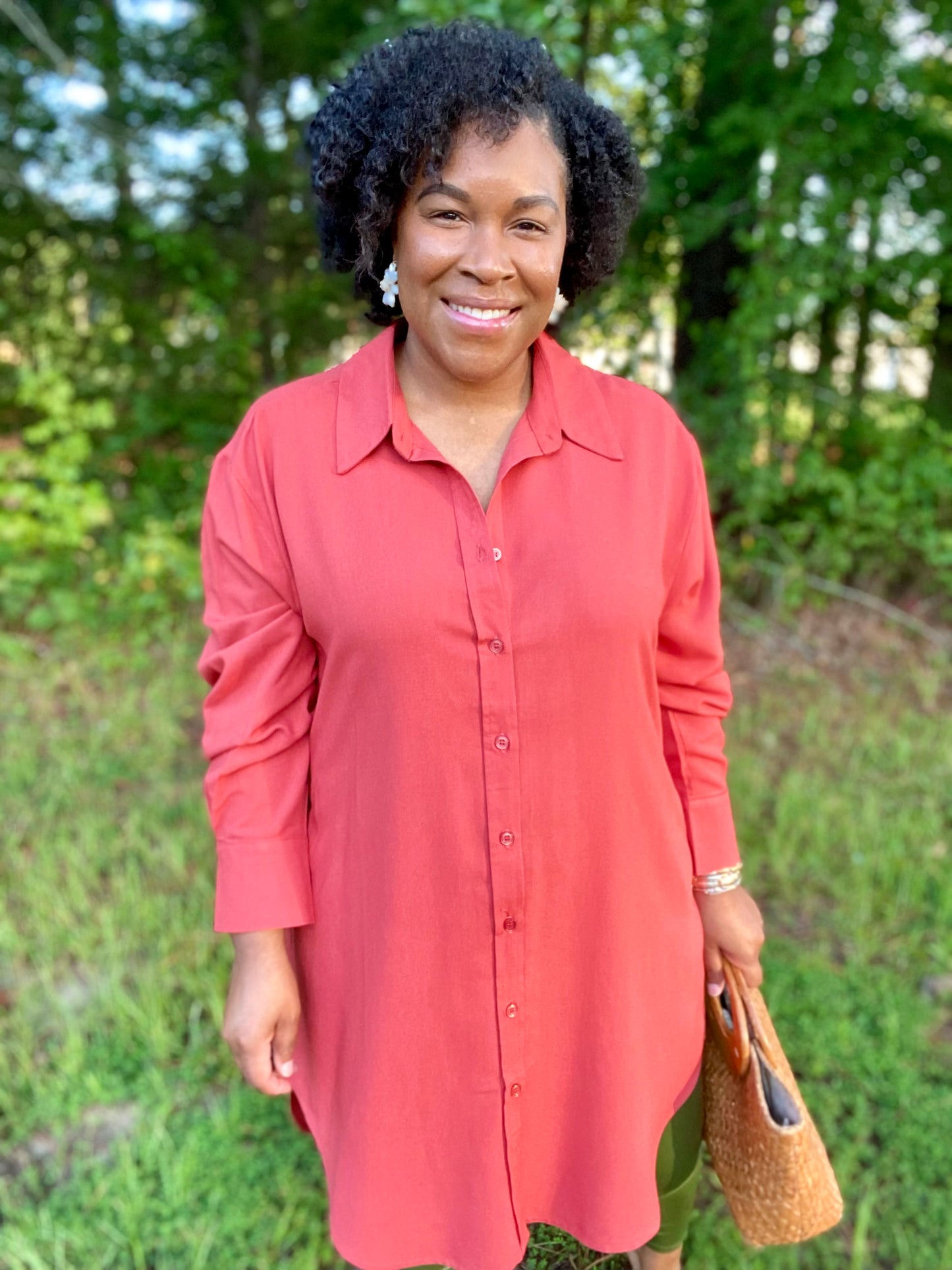 Rust Shirt Dress