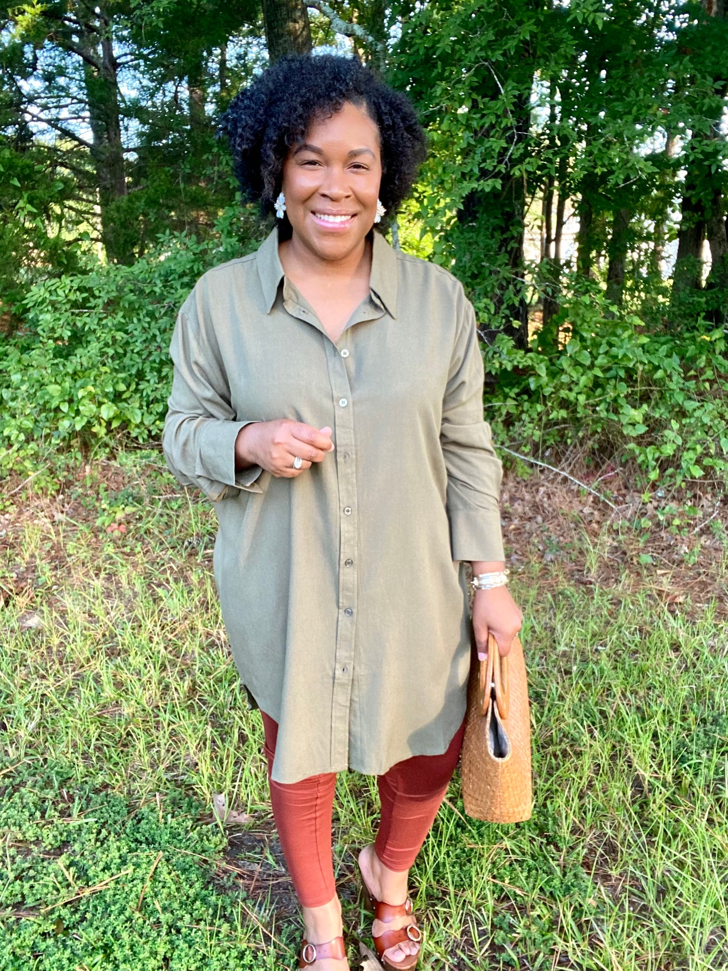 Olive Shirt Dress