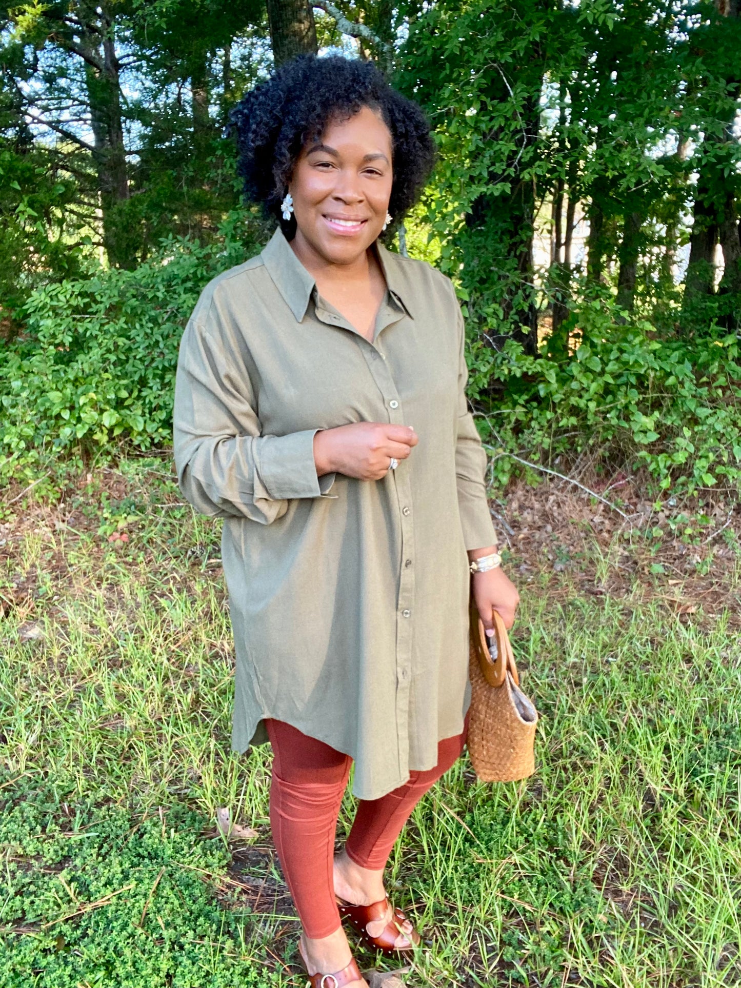 Olive Shirt Dress