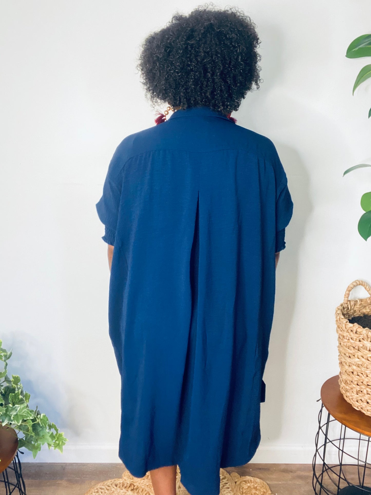 Navy Side Slit