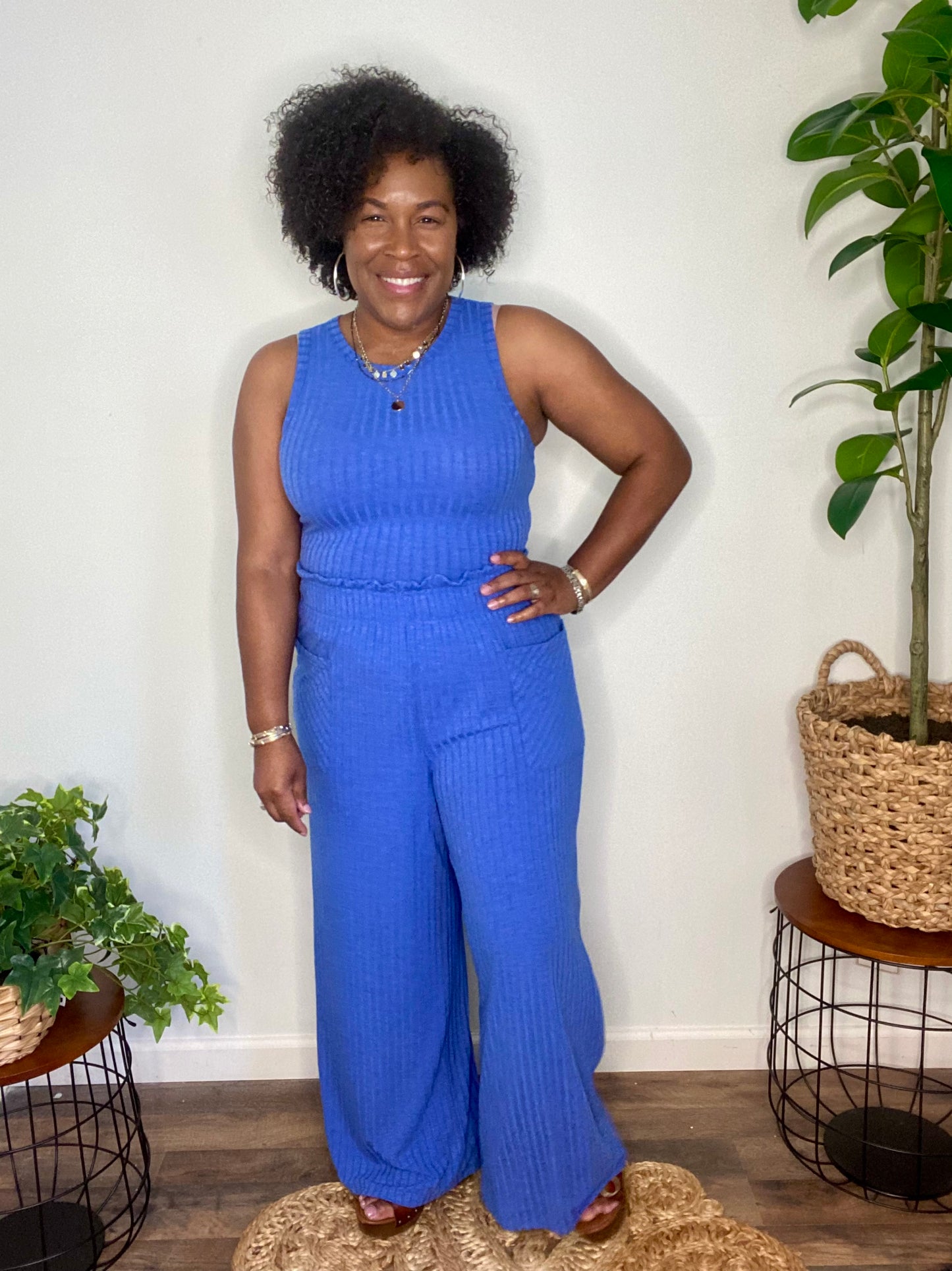 Preorder: Ribbed Tank & Wide Leg Pants Set