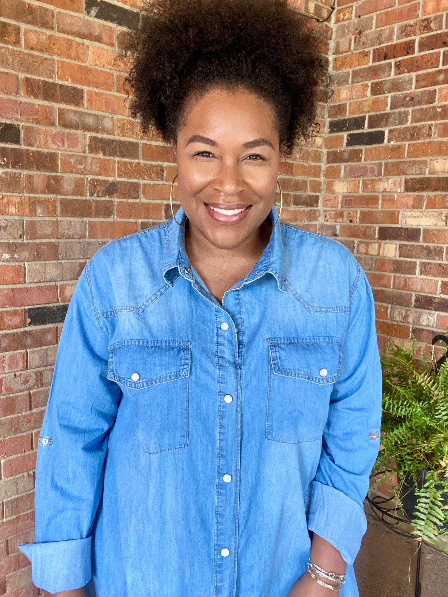 Button Down Denim Dress