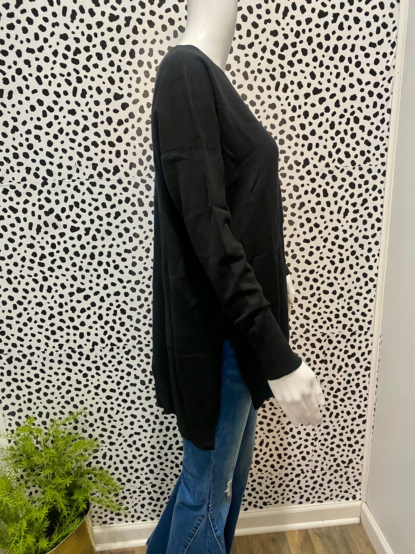 Black Hi Low Sweater