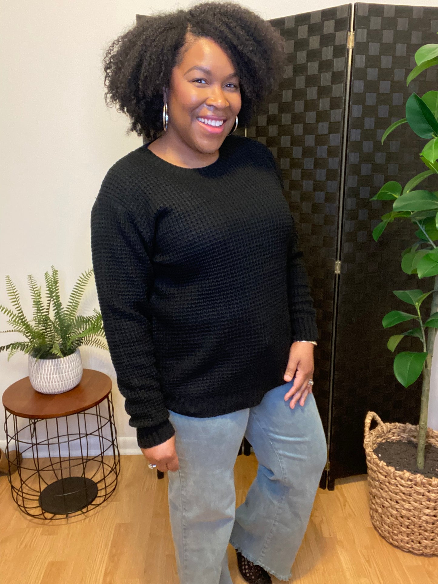 Black Round Neck Sweater